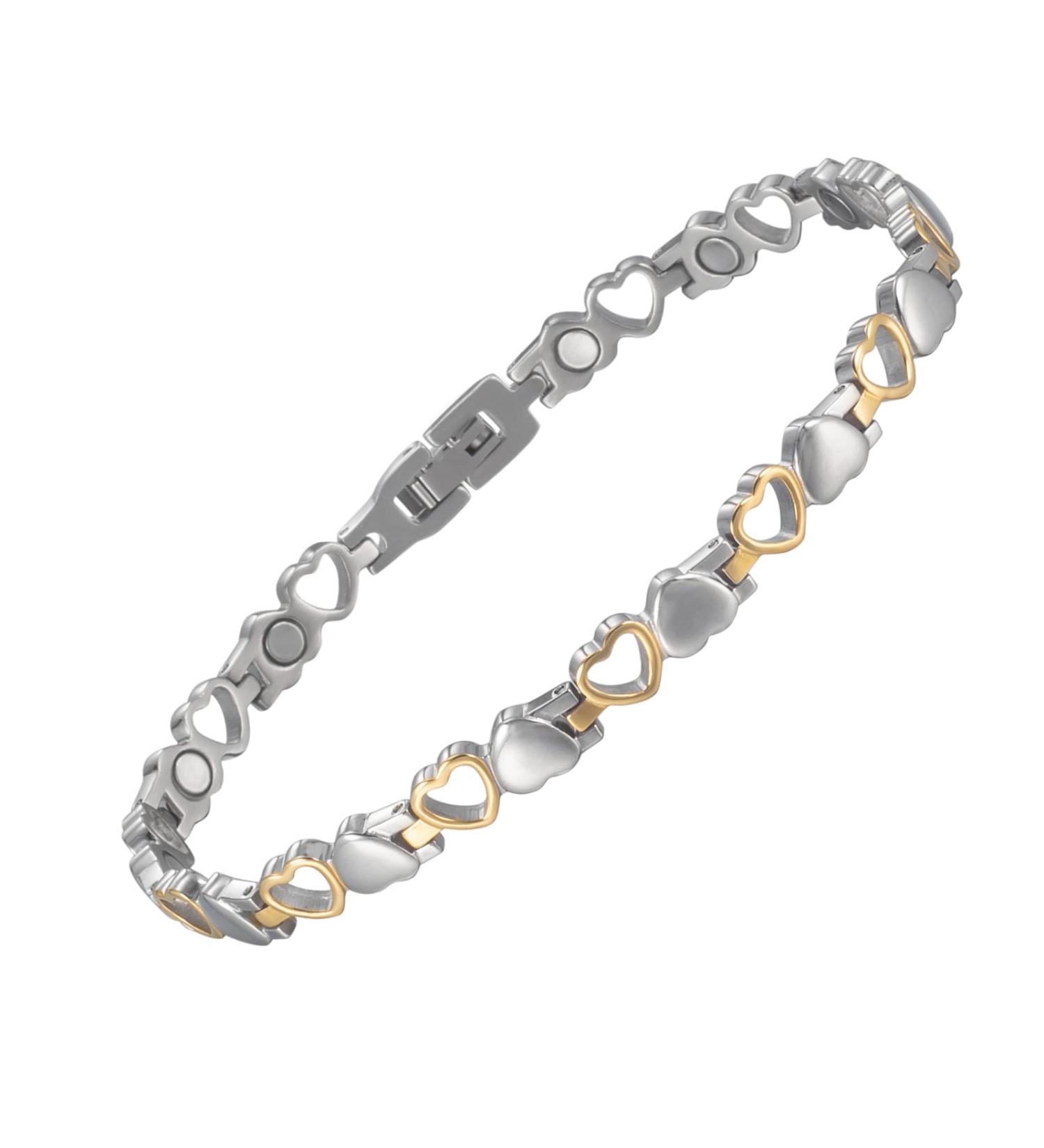 Yinox 316L Magnetic Women's Foot Chain - Heart-Shaped Design 24cm Length Stainless Steel Gift for Her - Buy Online on GoSupps.com