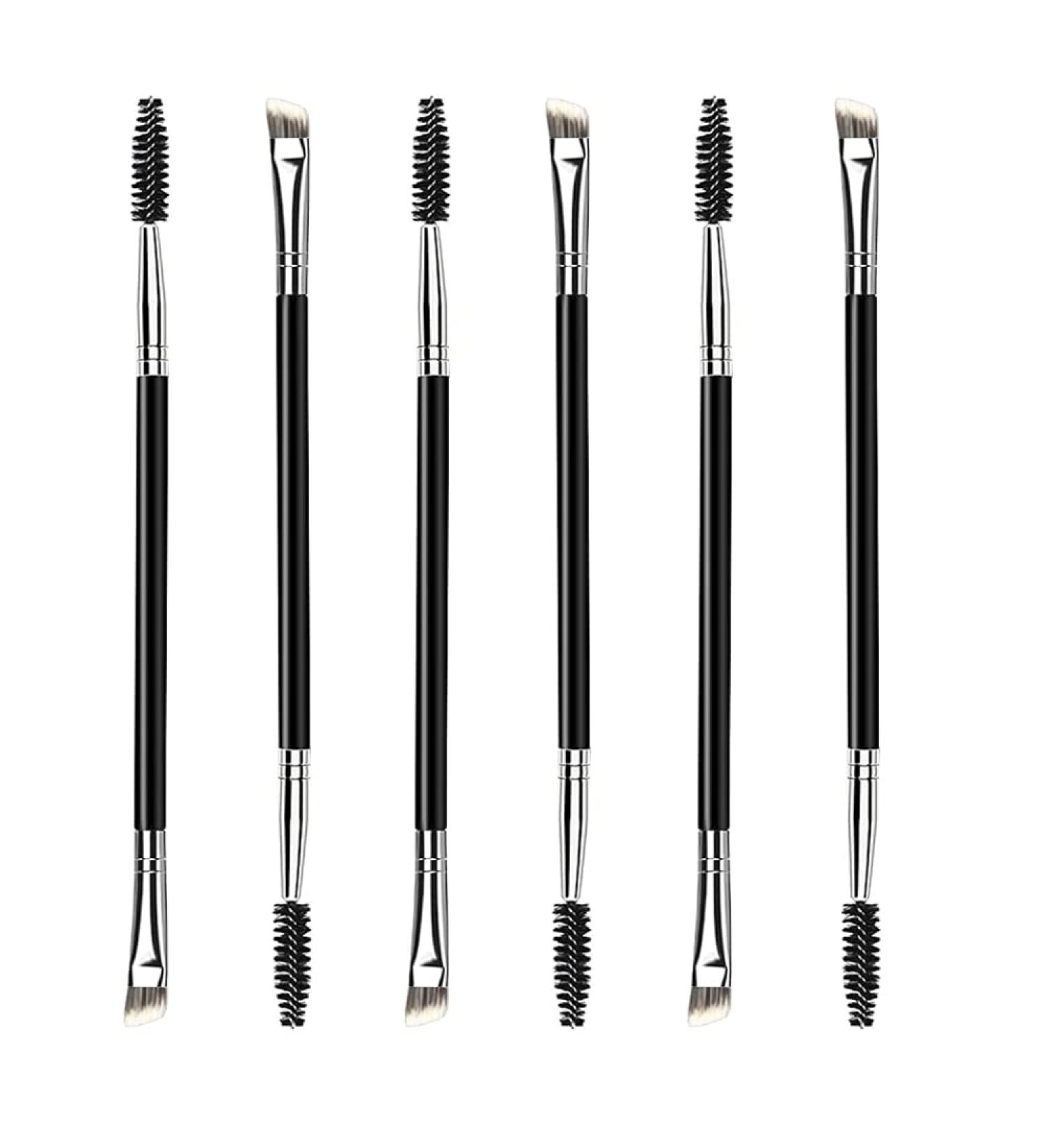 6-Piece Eyebrow Brush Set - Angled Eyebrow Brushes & Spoolie Mini Eyelash Brushes for Precision Color & Gel Application - Buy Online on GoSupps.com
