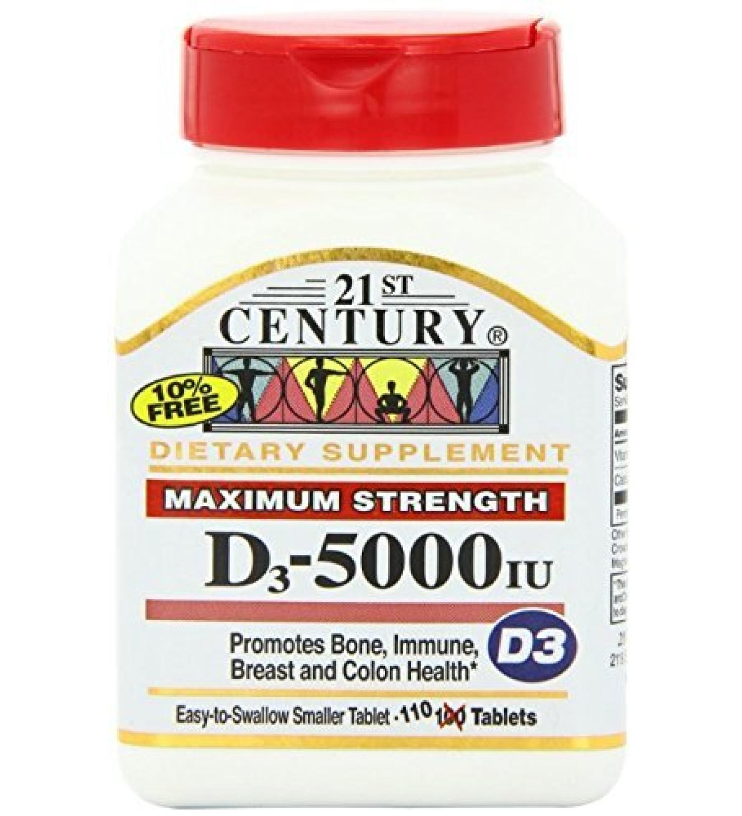 21st Century D 5000 iu Tablets 110-Count Pack of 2
