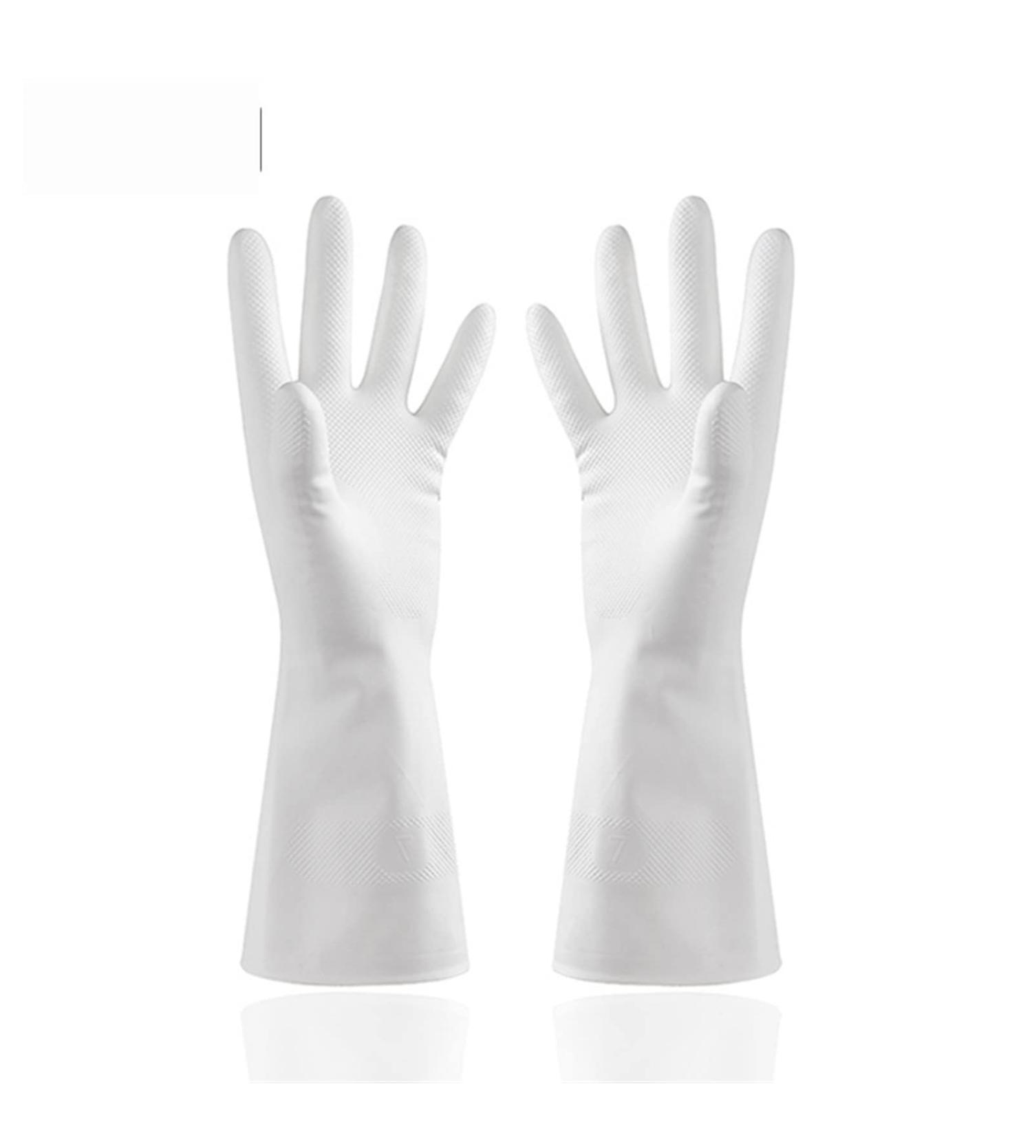 BUSOTH Rubber Latex Household Gloves Dishwashing Gloves Kitchen Gardening Tools Dishwashing Gloves Small WHITE - Buy Online on GoSupps.com