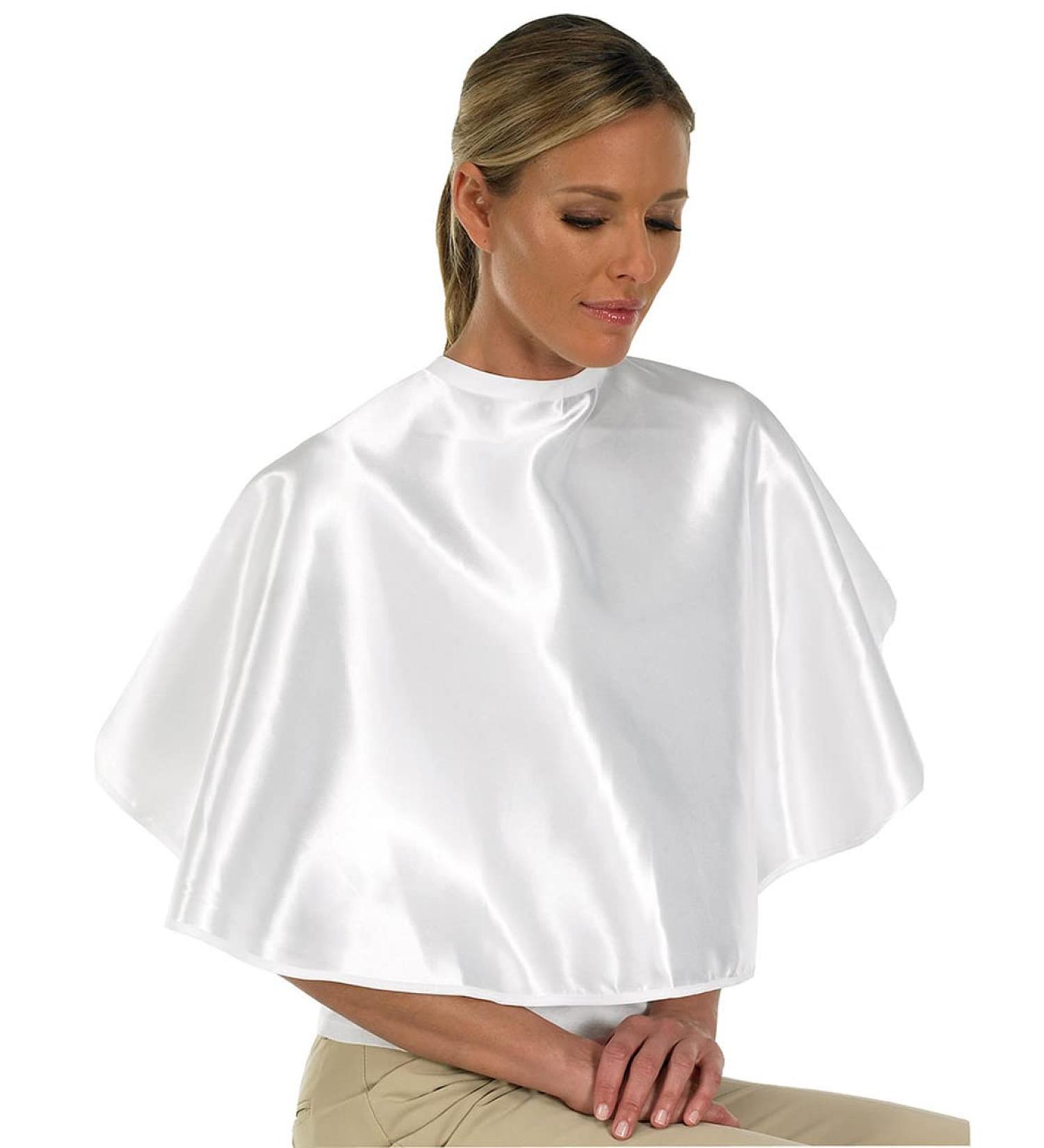 Canyon Rose Esthetician's Client Cape  For Makeup Application  White Satin Reflects Light Upwards To Face  Helps Eliminate Shadows for Even Makeup Application - Buy Online on GoSupps.com