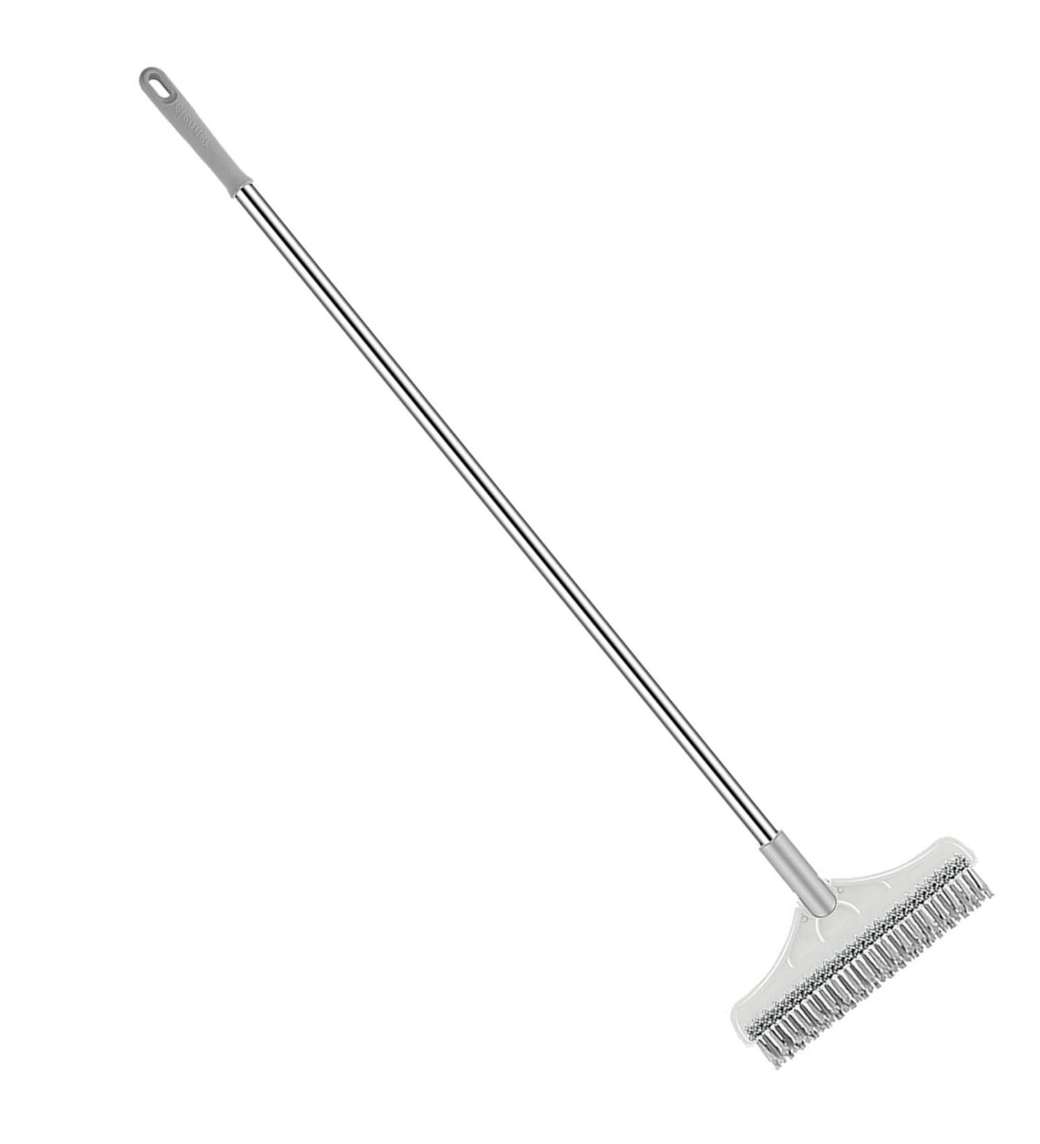 Virtcooy 3 in 1 Floor Scrubber | Floor Scrubber Brush with Long Handle | Shower Cleaning Brush with Triangular Rotating Brush Head for Flooring and Wall White - Buy Online on GoSupps.com
