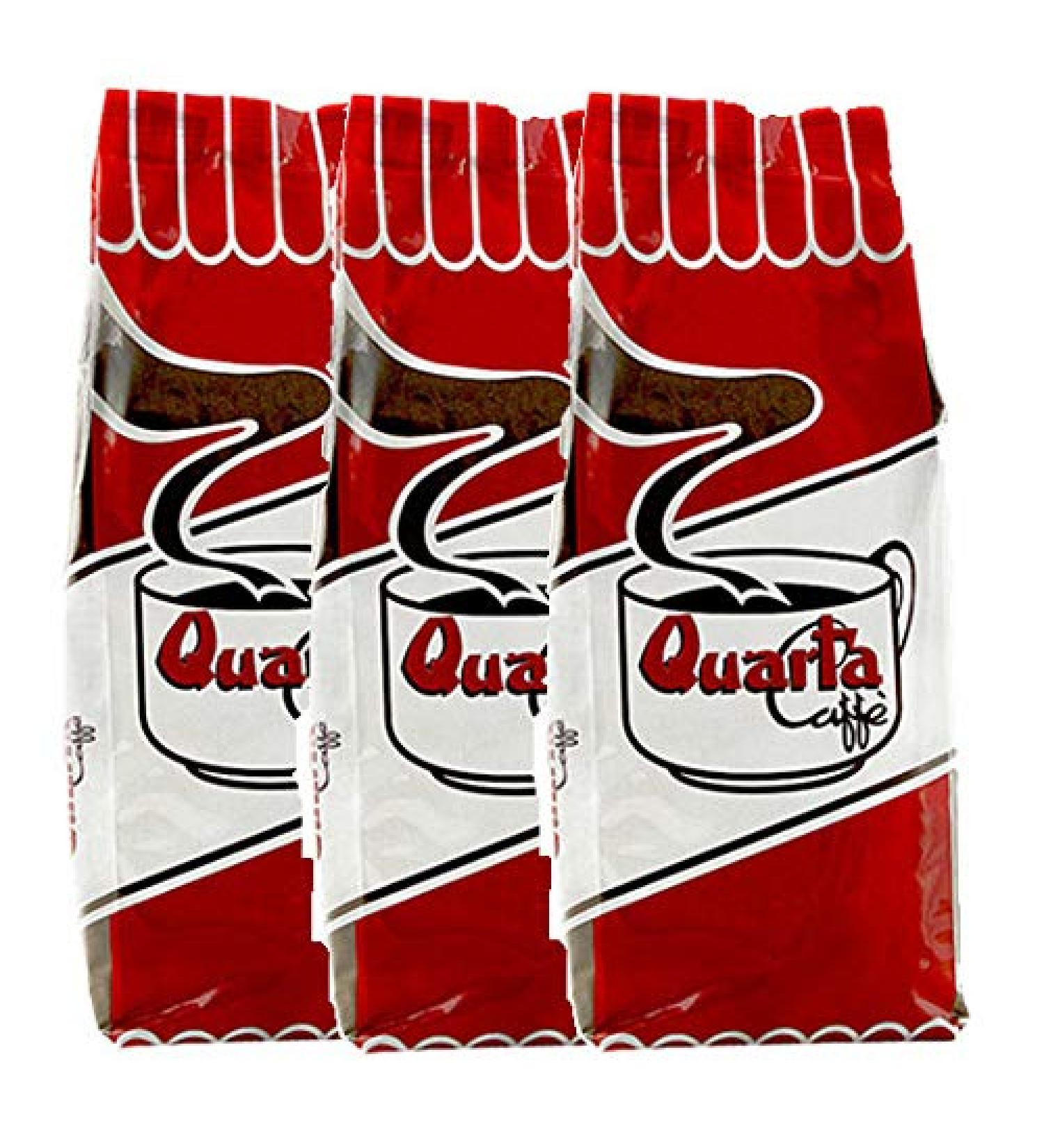 Torrefazione QUARTA Spa Quarta Caff Rossa in beans Arabic and robust coffee 250 g powerful and energetic aroma 3 packs of 250 g Made in Puglia Salento - Buy Online on GoSupps.com
