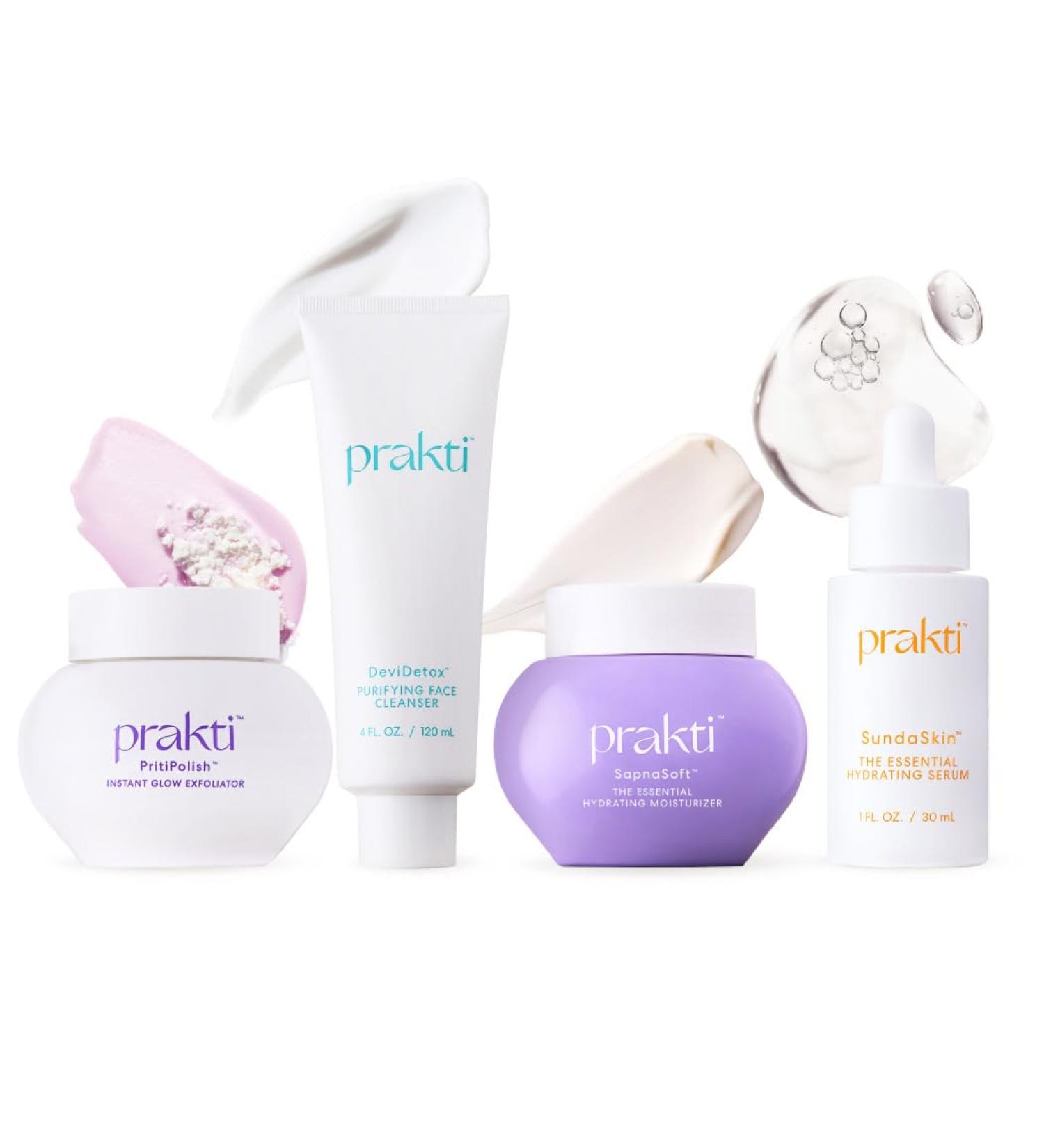 Prakti RaniRitual 4-Step Skin Care Set | Clean & Natural Ingredients for All Skin Types | DeviDetox PritiPolish SundaSkin SapnaSoft | $205 Value | International Shipping Available - Buy Online on GoSupps.com