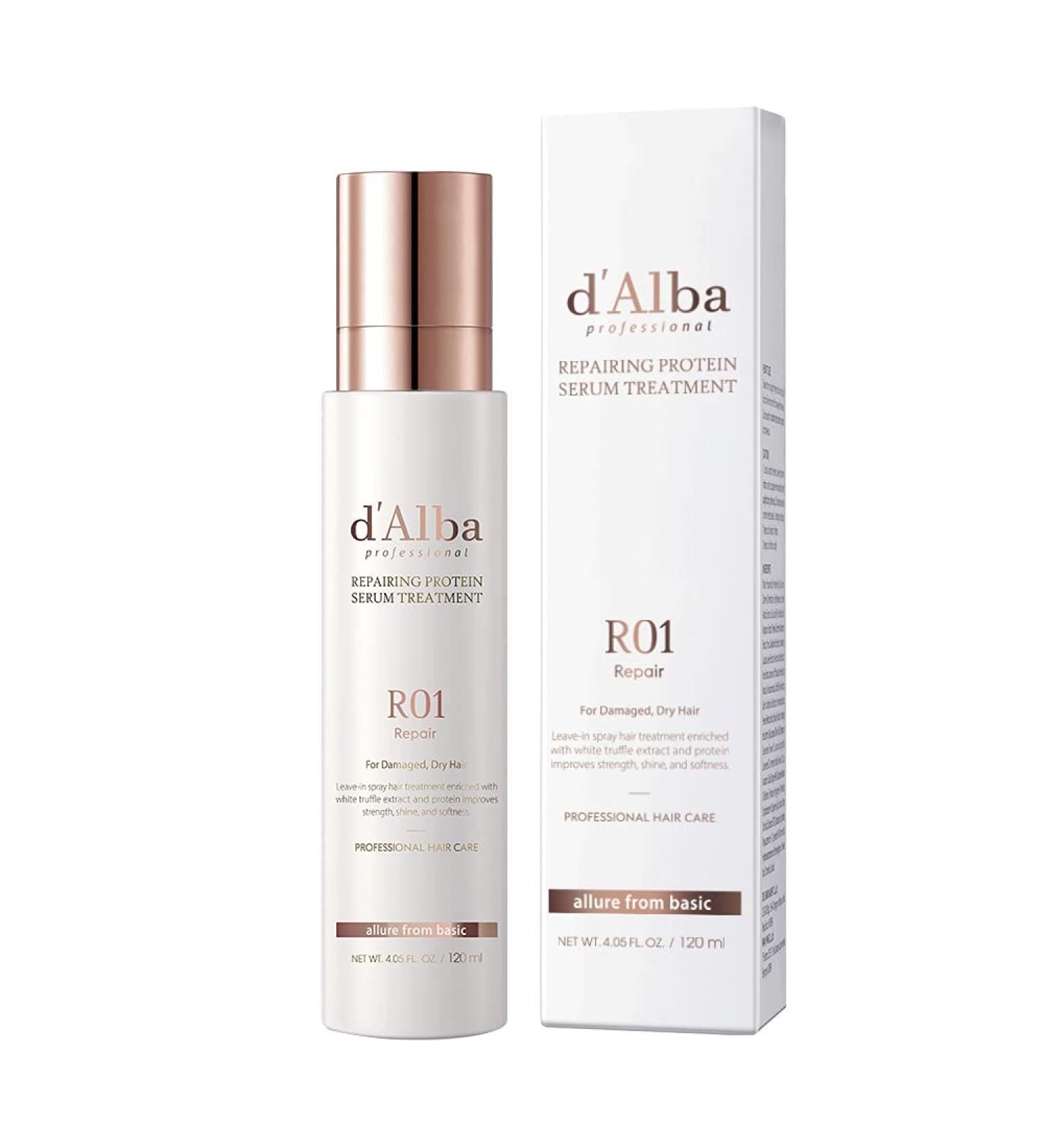 d'Alba Professional Repairing Protein White Truffle Serum - Instant Texture & Volume Hair Treatment | Hair Loss Relief, Scalp Moisturization, Shine Restoration - Buy Online on GoSupps.com