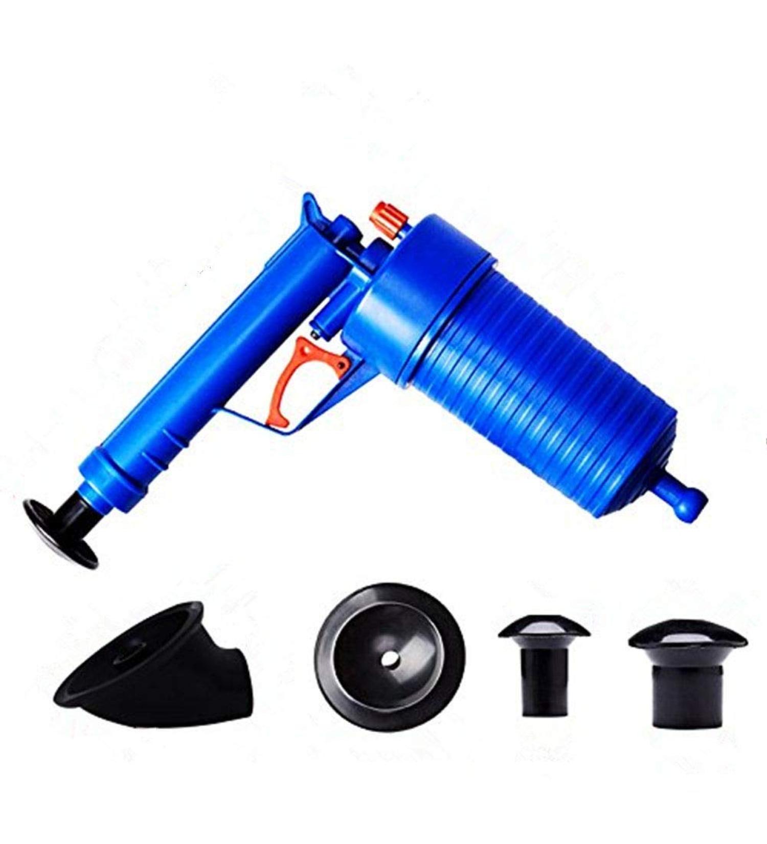Air Drain Blaster Cleaner Sewer Pipe Dredging Device Pneumatic Type Toilet Kitchen Floor Drain Blaster with Four Plugs Blue - Buy Online on GoSupps.com