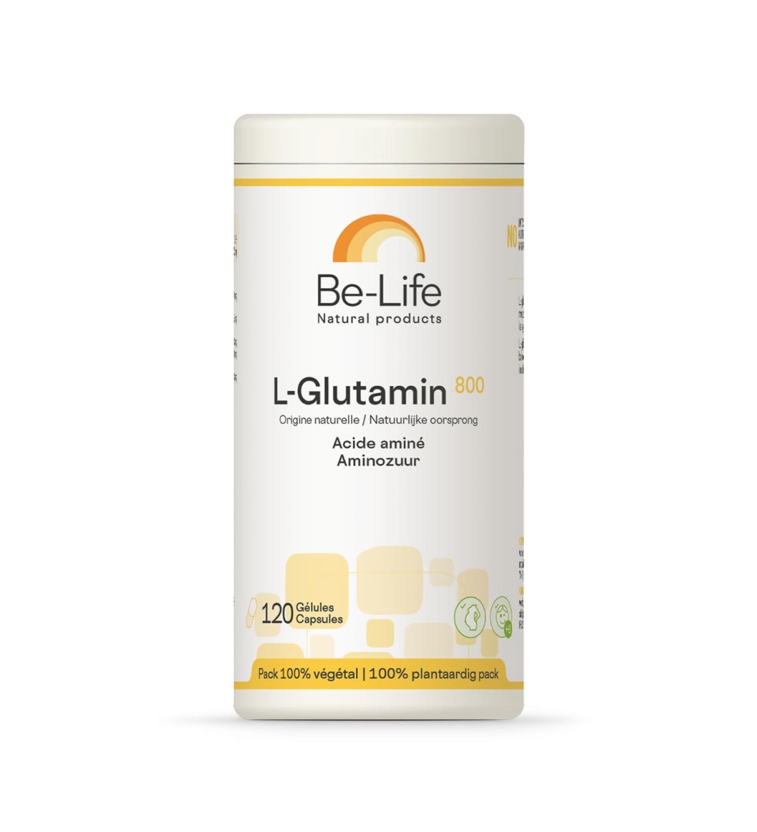 BE-LIFE | L-Glutamin 800 | Dietary supplement | intestinal muscles | Muscle fiber maintenance | Tone & vitality | L-glutamine|120 Capsules - Buy Online on GoSupps.com