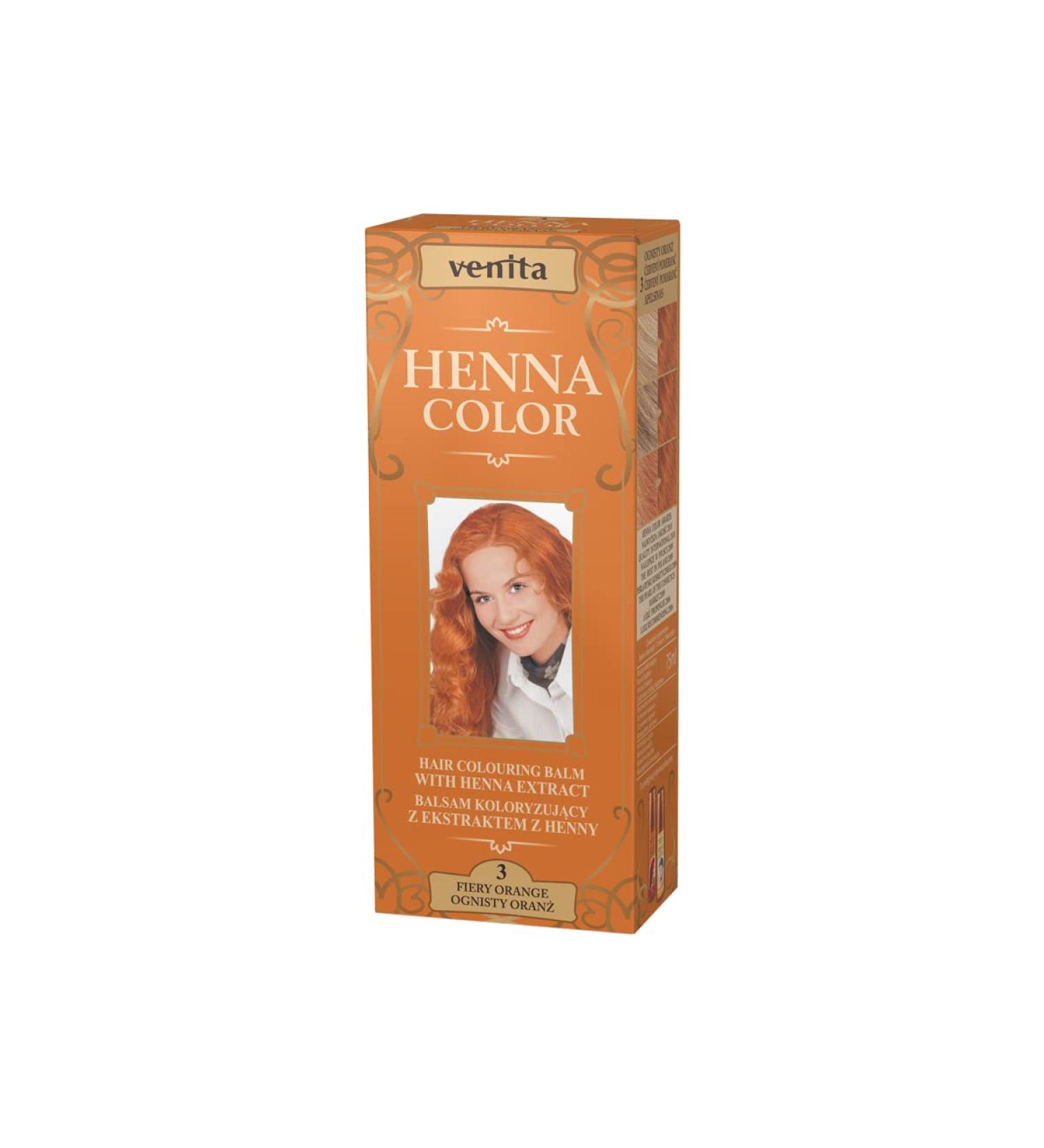 Venita Henna Color Balm 100 natural Clear Flaming Orange Unisex Easy to use 24 colors available Flaming Orange 75ml