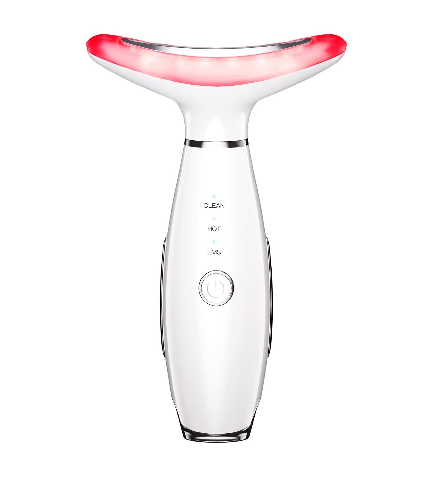 Enarit Firming Wrinkle Removal Facial Massager Tool - LED Heat Modes for Skin Tightening (White) - Buy Online on GoSupps.com