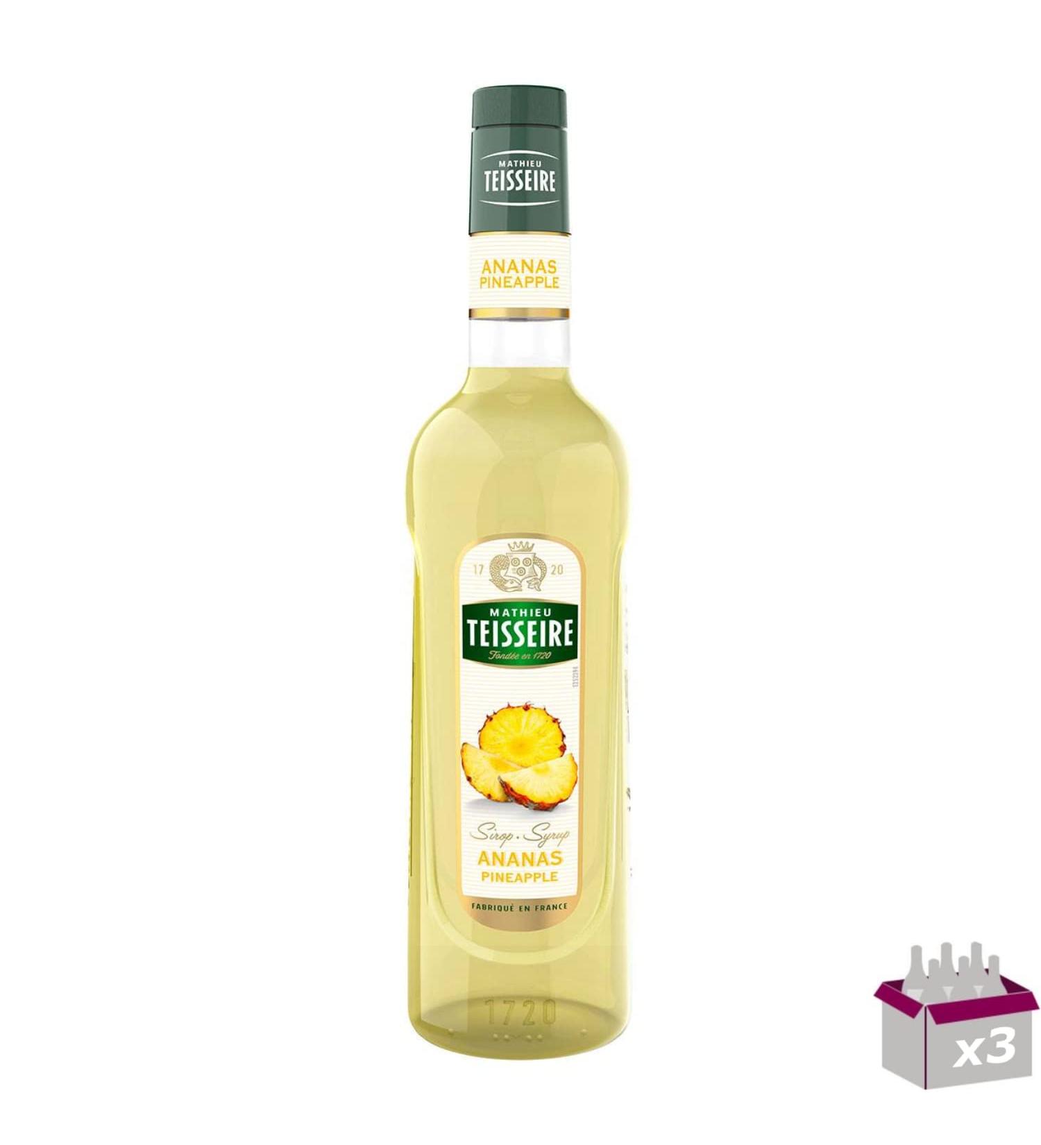 Set of 3 - TEISSEIRE - Pineapple Syrup - 70cl