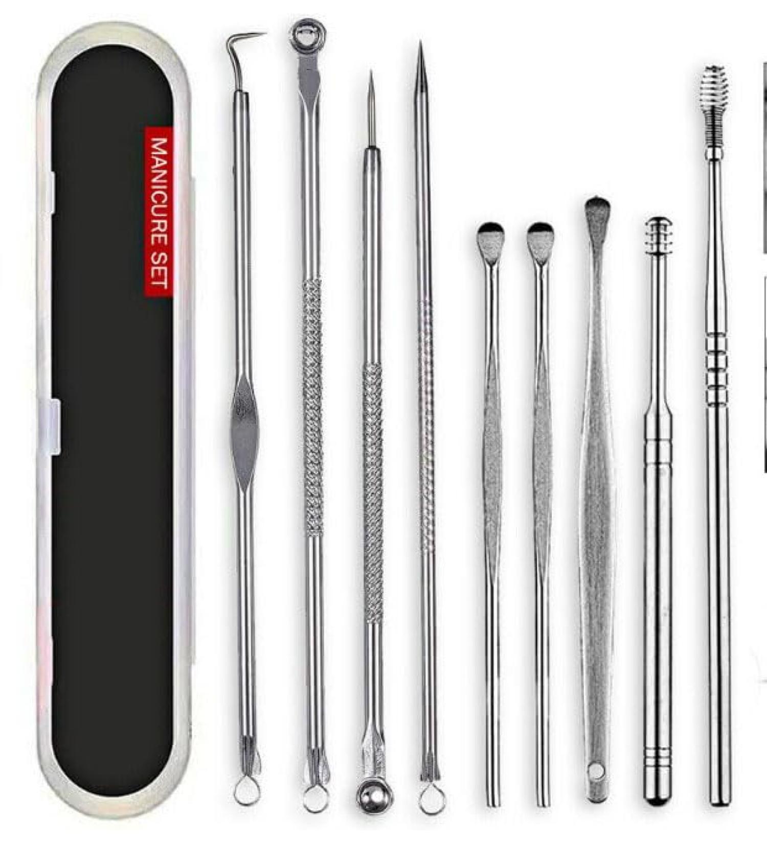 8 Pcs Ear Pick & Blackhead Remover Kit with Storage Box - Earwax Removal & Cleansing Tool Set - Buy Online on GoSupps.com