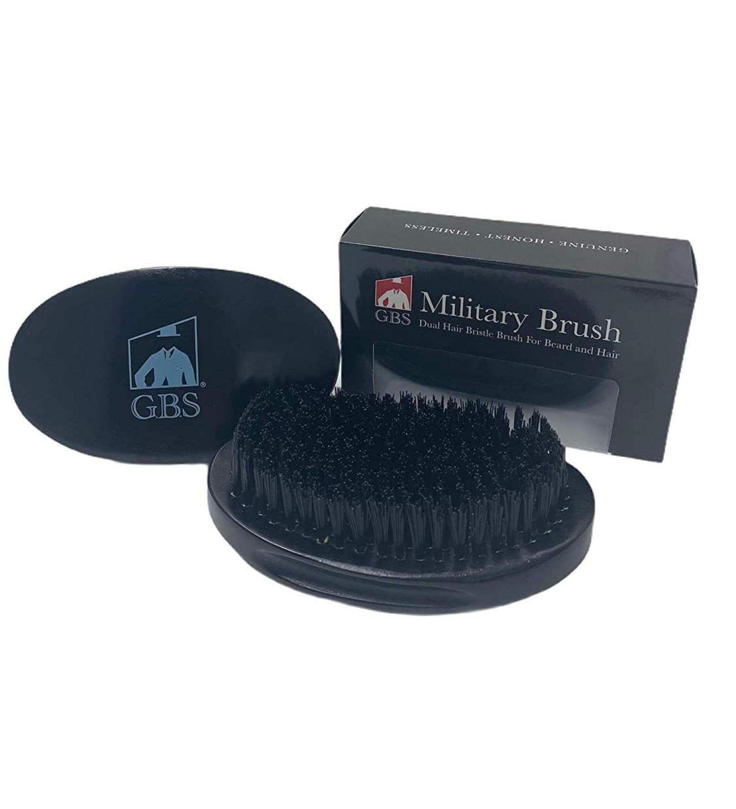 G.B.S Dual Hair Bristle Brush for Beard & Hair | Vegan Bristles Curved Design & Hi-Gloss Wood Handle - International Shipping Available - Buy Online on GoSupps.com