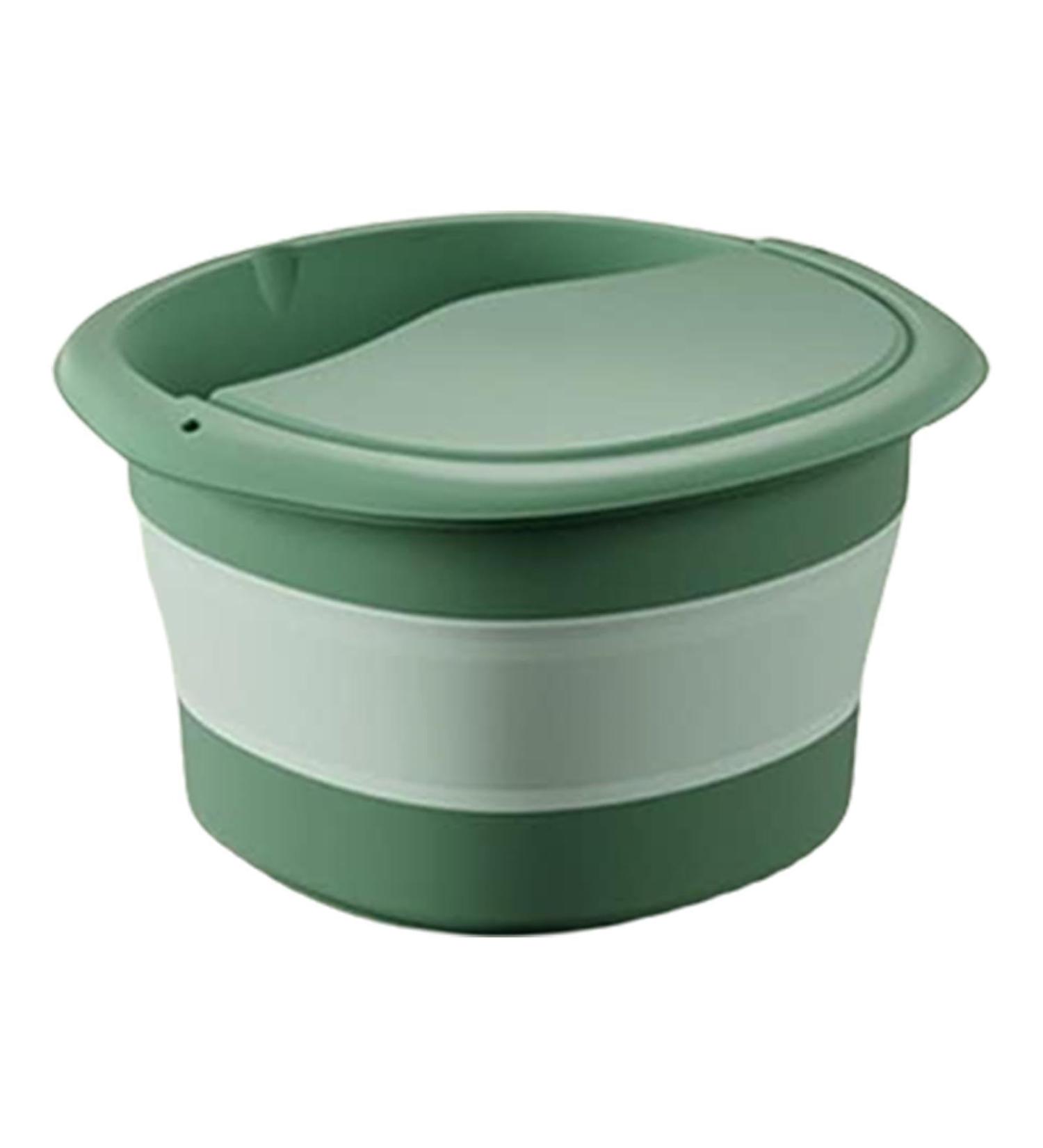 Foldable Foot Tub - Foldable PP Soaking Bath Foldable Foot Bath Bucket | Space-Saving Water Bucket with Hanging Hole Equipped with Wide Handle Soaking Bucket green - Buy Online on GoSupps.com