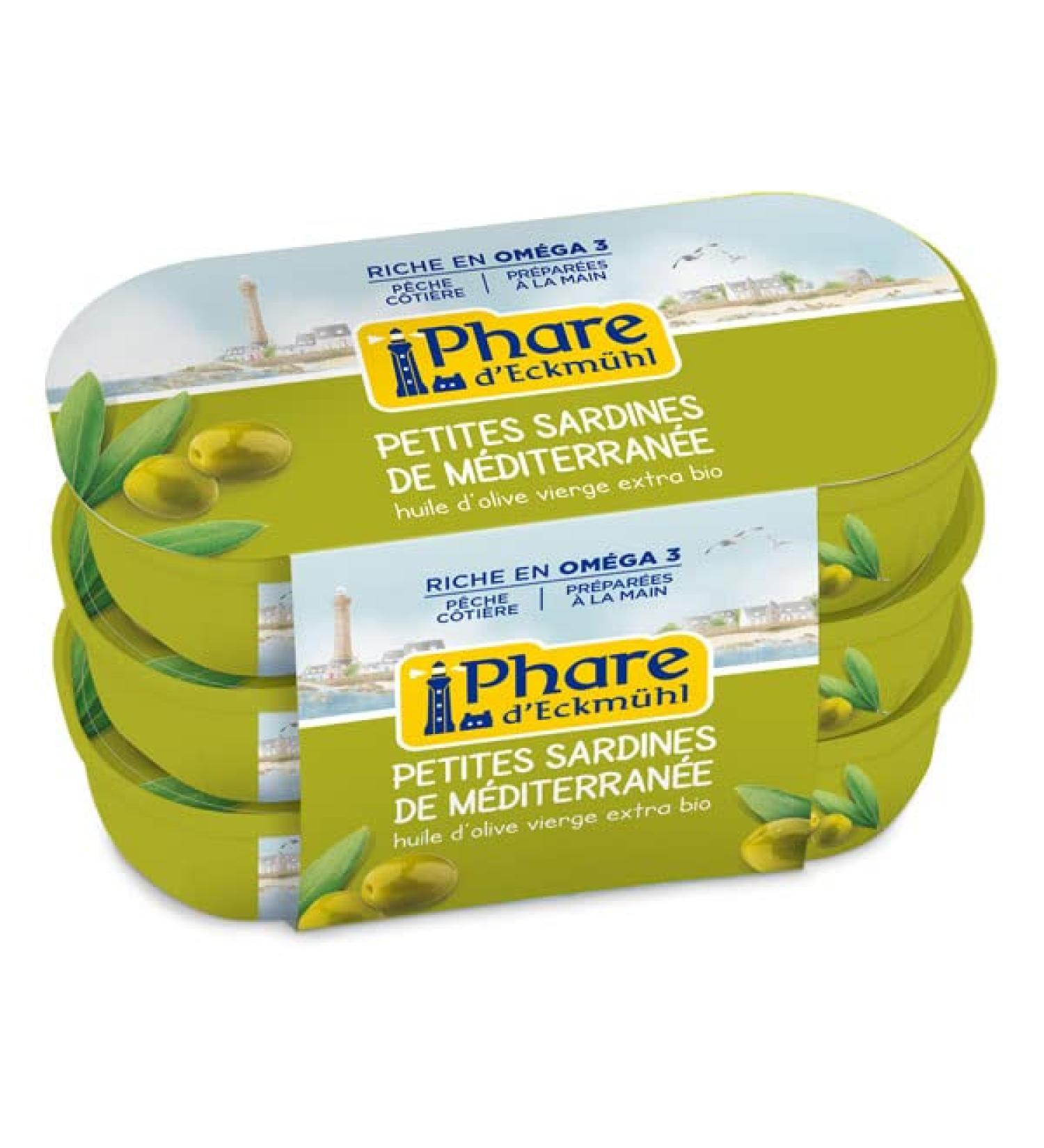 Eckmuhl Lighthouse - Small olive oil sardines 3x55g - Sold per unit - Buy Online on GoSupps.com