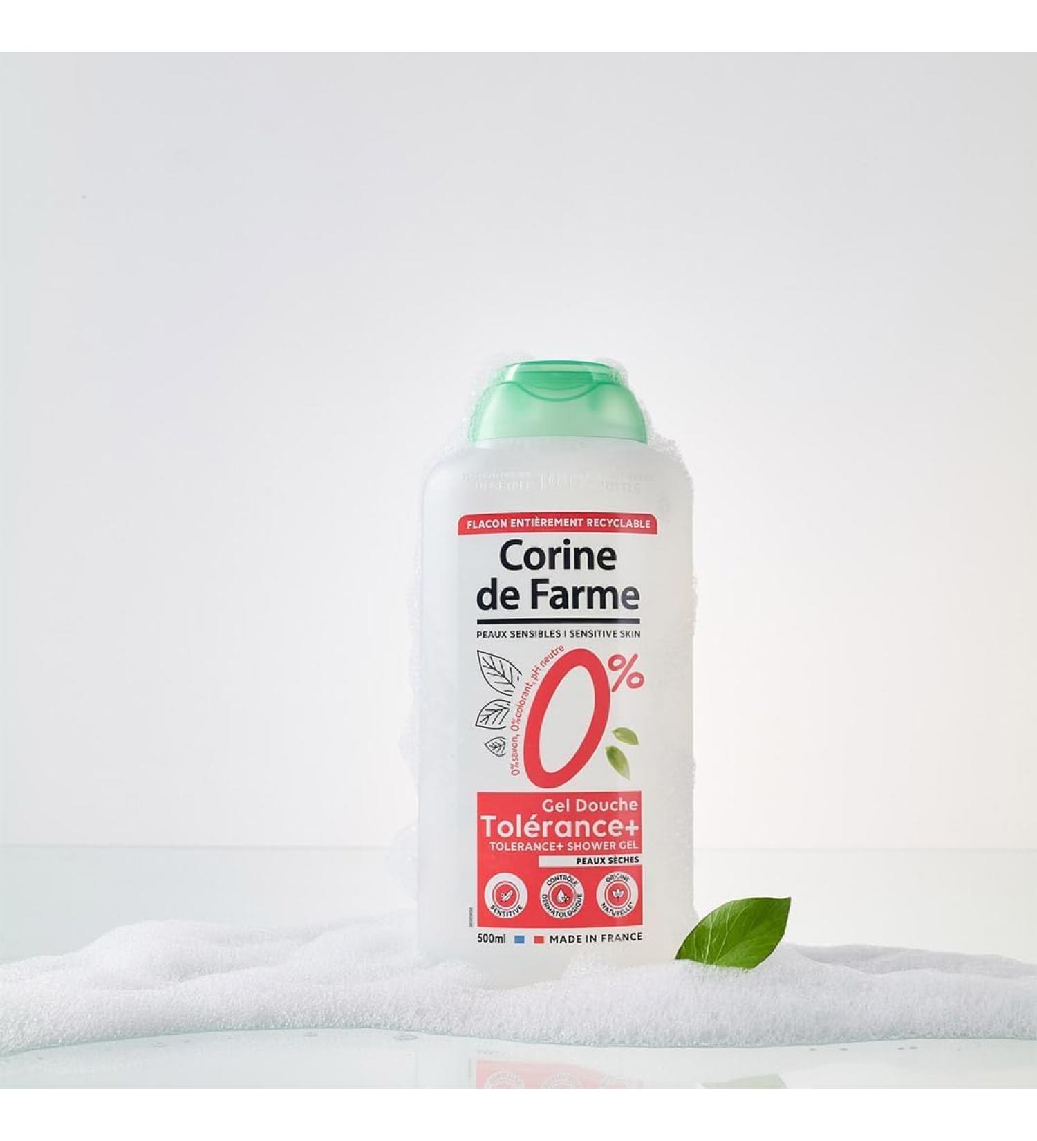 Corine de Farme Corine de Farme - Hypoallergenic Shower Gel 0% Tolerance+ Dry Skin - pH Neutral No Soap or Colouring - 100% Made in France - 500 ml