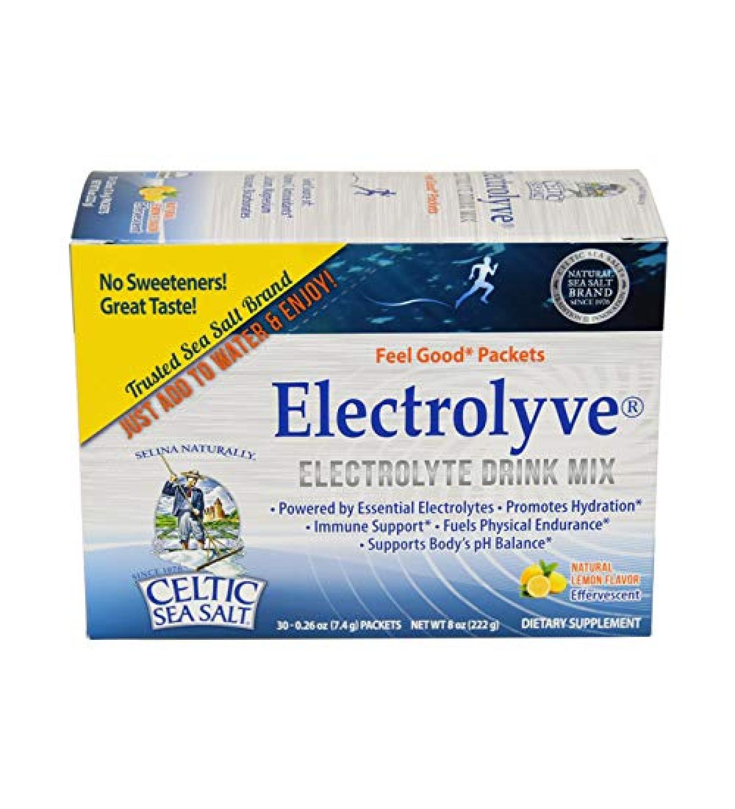 Celtic Sea Salt Electrolyve Powder Packets - Real Lemon Flavor, 30 Count - Buy Online on GoSupps.com