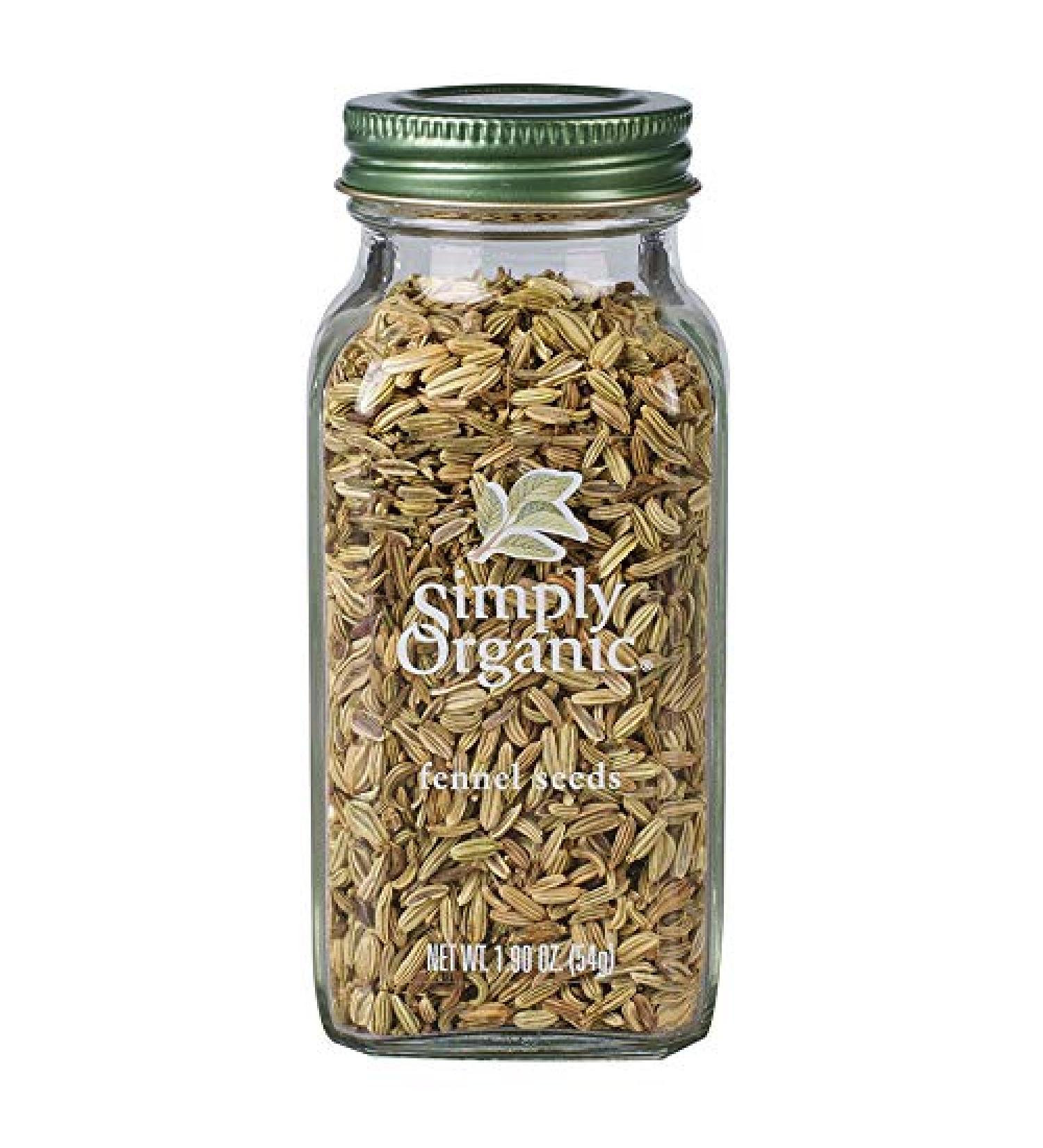 Simply Organic Fennel Seeds 1.90 oz - Premium Quality Spice for Cooking - Buy Online on GoSupps.com