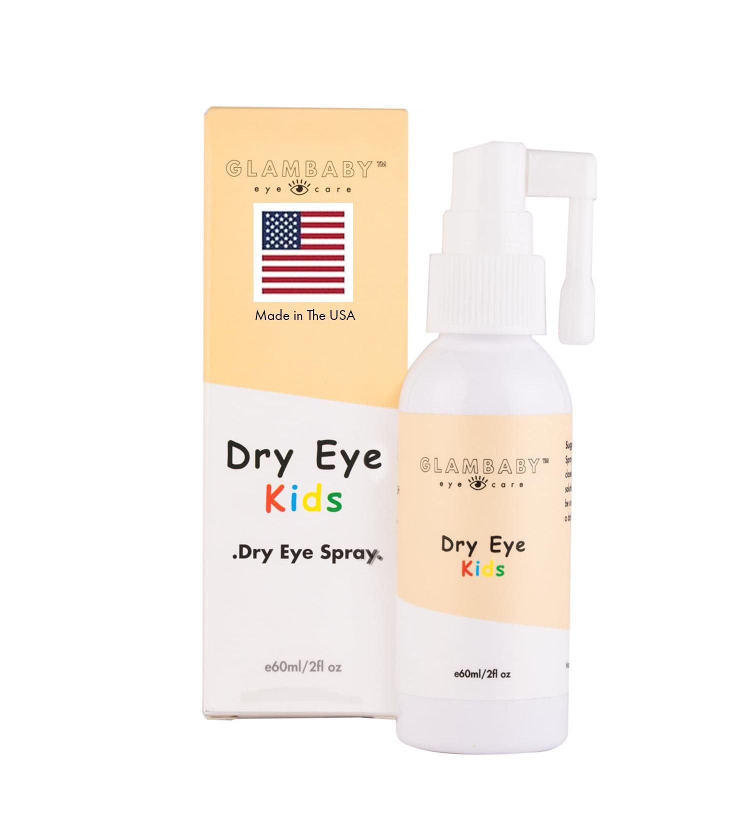 GlamBaby Dry Eye Spray for Kids of All Ages | Gentle, Soothing Hypochlorous Spray, 60ml | Relief Eye Drops for Dry Eyes | for Tired Eyes and Device Fatigue | Gentle Eye Care Solution for Eye Strain - Buy Online on GoSupps.com