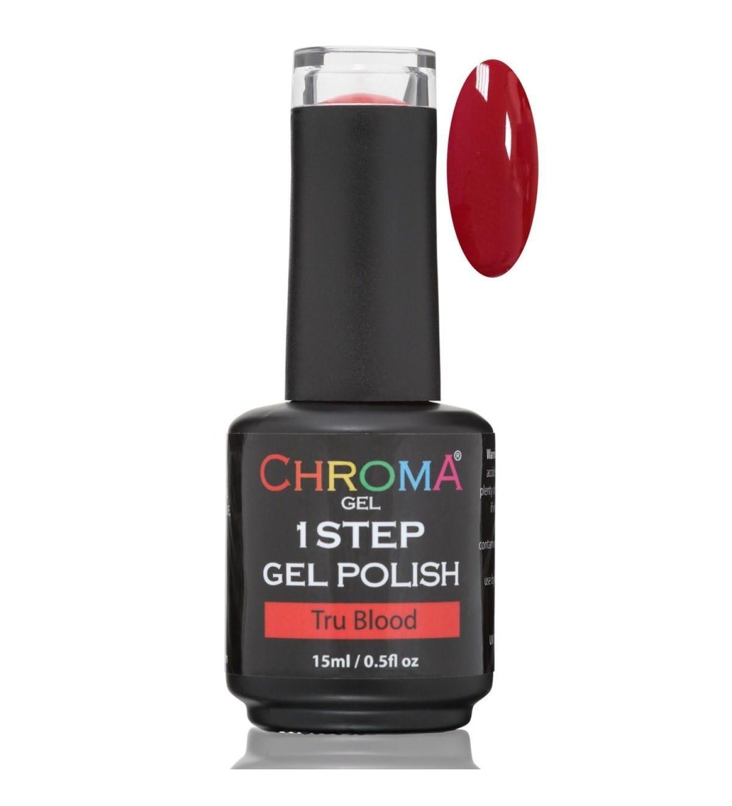 CHROMA GEL 1 STEP UV & LED Gel Nail Polish - The Worlds Most Advanced Gel Polish (Tru Blood)