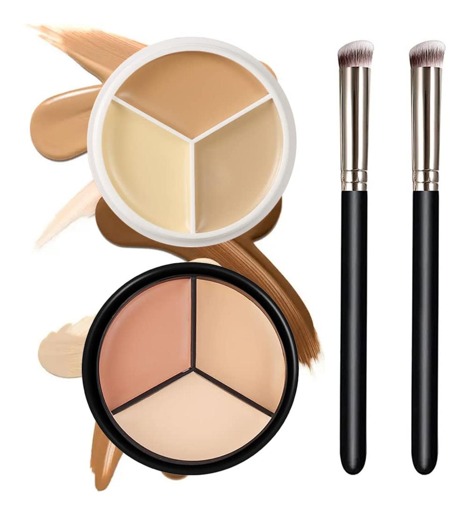 6 Colors Contour & Concealer Palette with Brushes - Facial Color Corrector, Bronzer, Highlighter - Makeup Kit - Buy Online on GoSupps.com