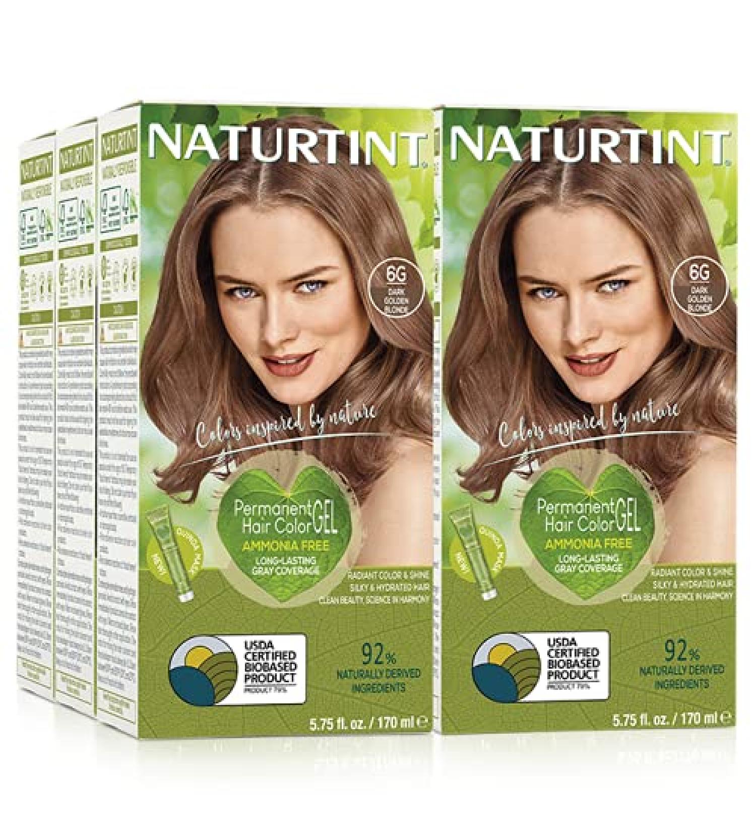 Naturtint 6G Dark Golden Blonde Hair Color - Pack of 6 | Ammonia-Free, Vegan, Cruelty-Free | Up to 100% Gray Coverage | Long-Lasting Results - Buy Online on GoSupps.com