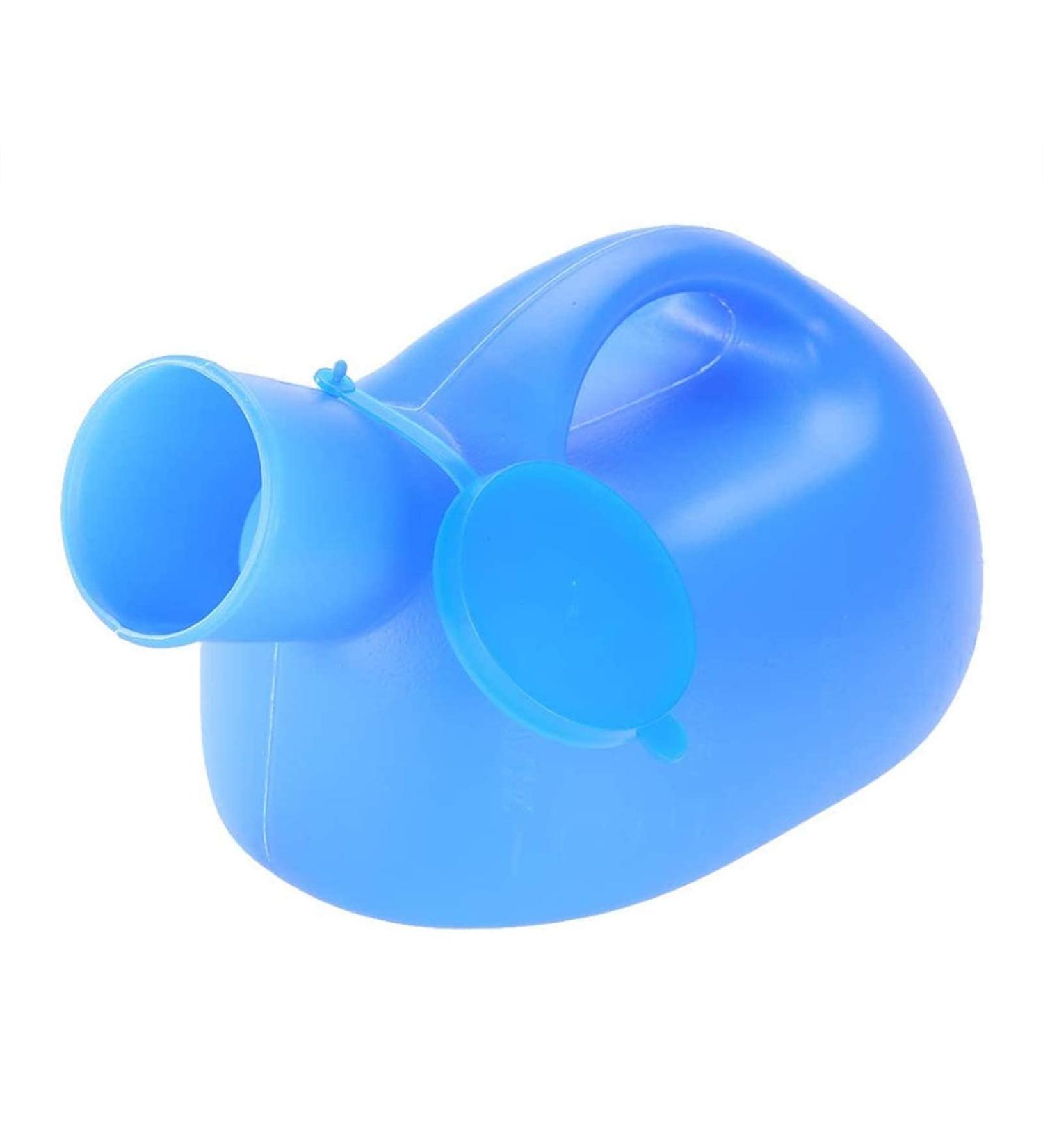 Urinals for Men - 2000mL Thick Plastic Mens Bedpan Bottle with Lid - Male Portable Pee Bottles - Travel Urine Collection Containers (Blue) Happy - Buy Online on GoSupps.com