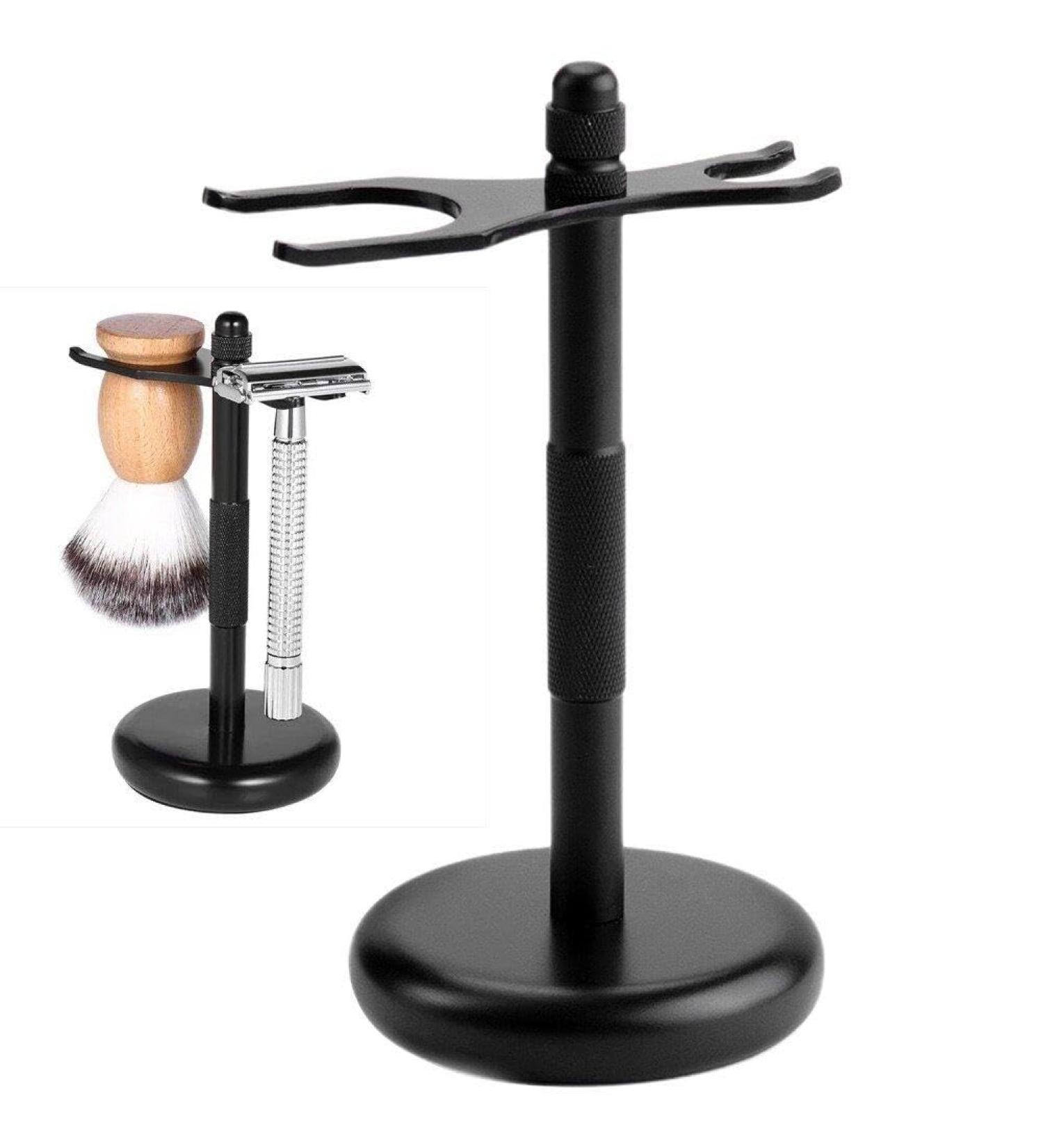 Men's Stainless Steel Razor Holder & Shaving Brush Stand | Durable Safety Shaving Tool for Grooming - Buy Online on GoSupps.com