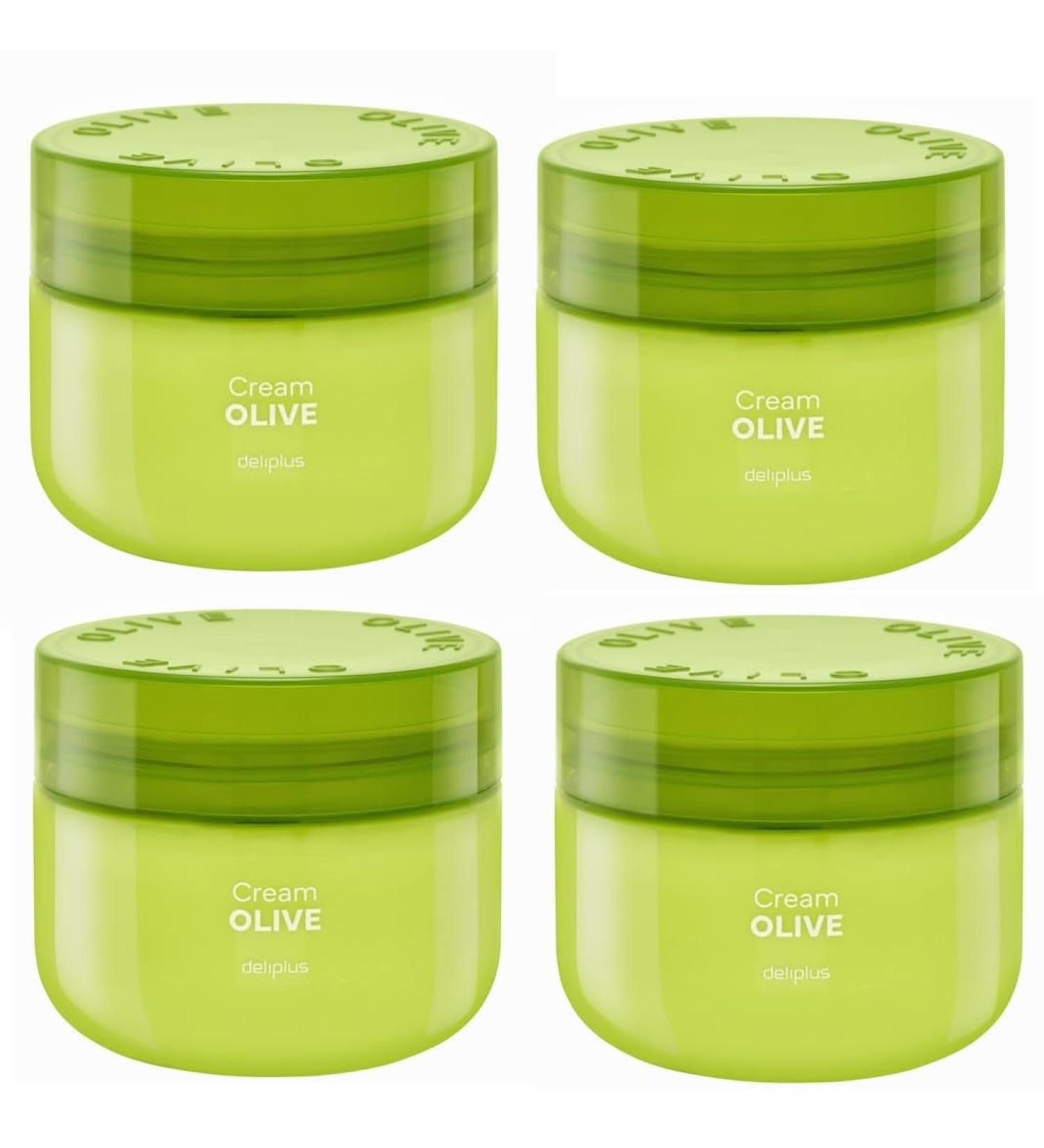  Deliplus Set of 4 Deliplus olive body creams with shea butter 4 jars x 300 ml  - Buy Online on GoSupps.com