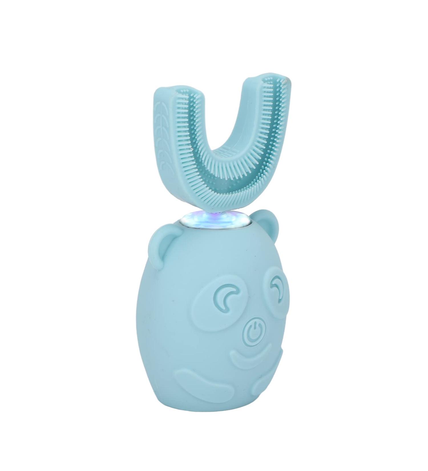 Electric Children's Toothbrush - Automatic U-Shaped Light-Up Brush IPX7 Waterproof for Kids (Blue) - Buy Online on GoSupps.com