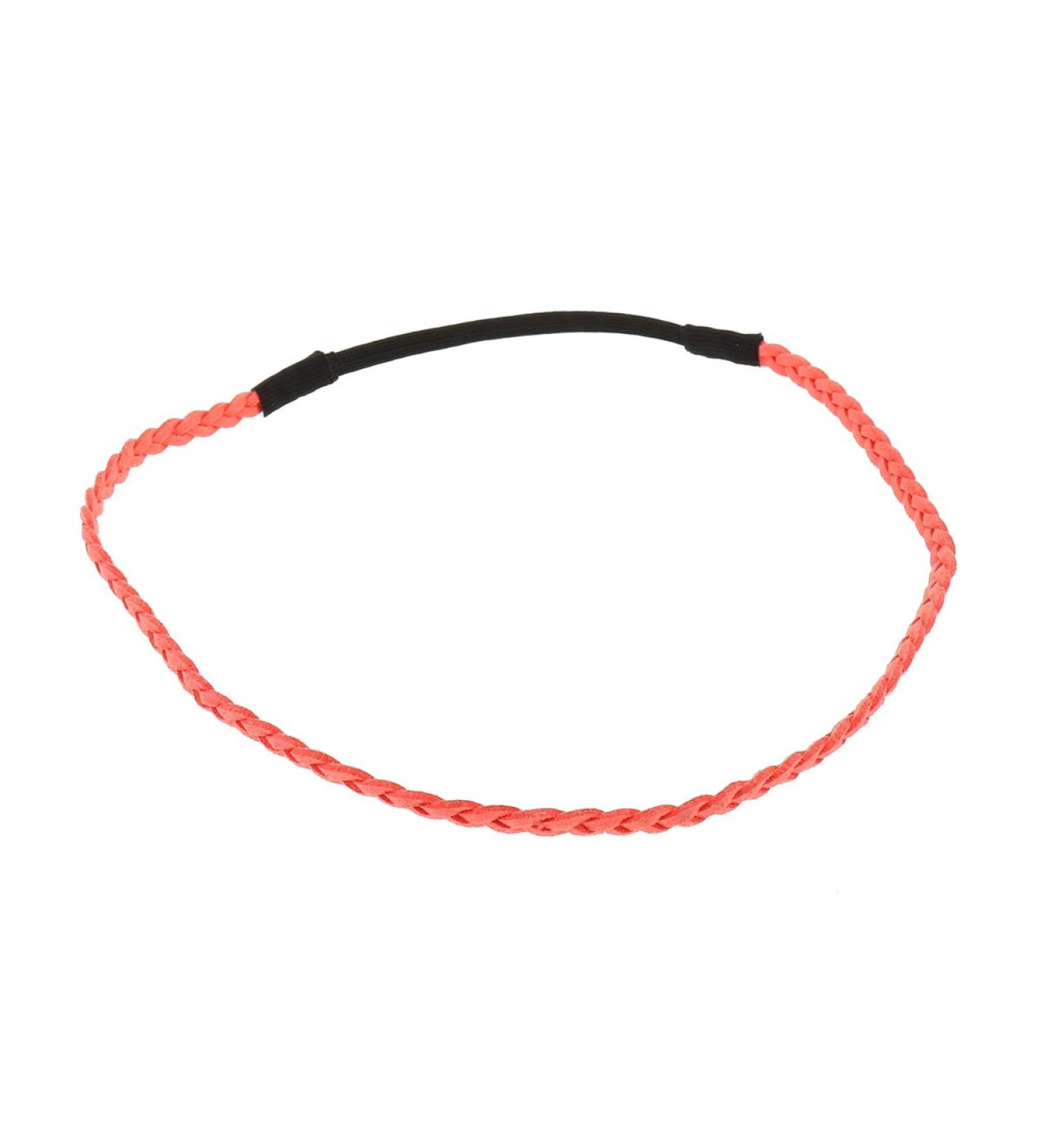 Coral Red Ladies Headband - Suede Braided Hairband | Velvet Thin Wedding Vintage Boho Accessory - Buy Online on GoSupps.com