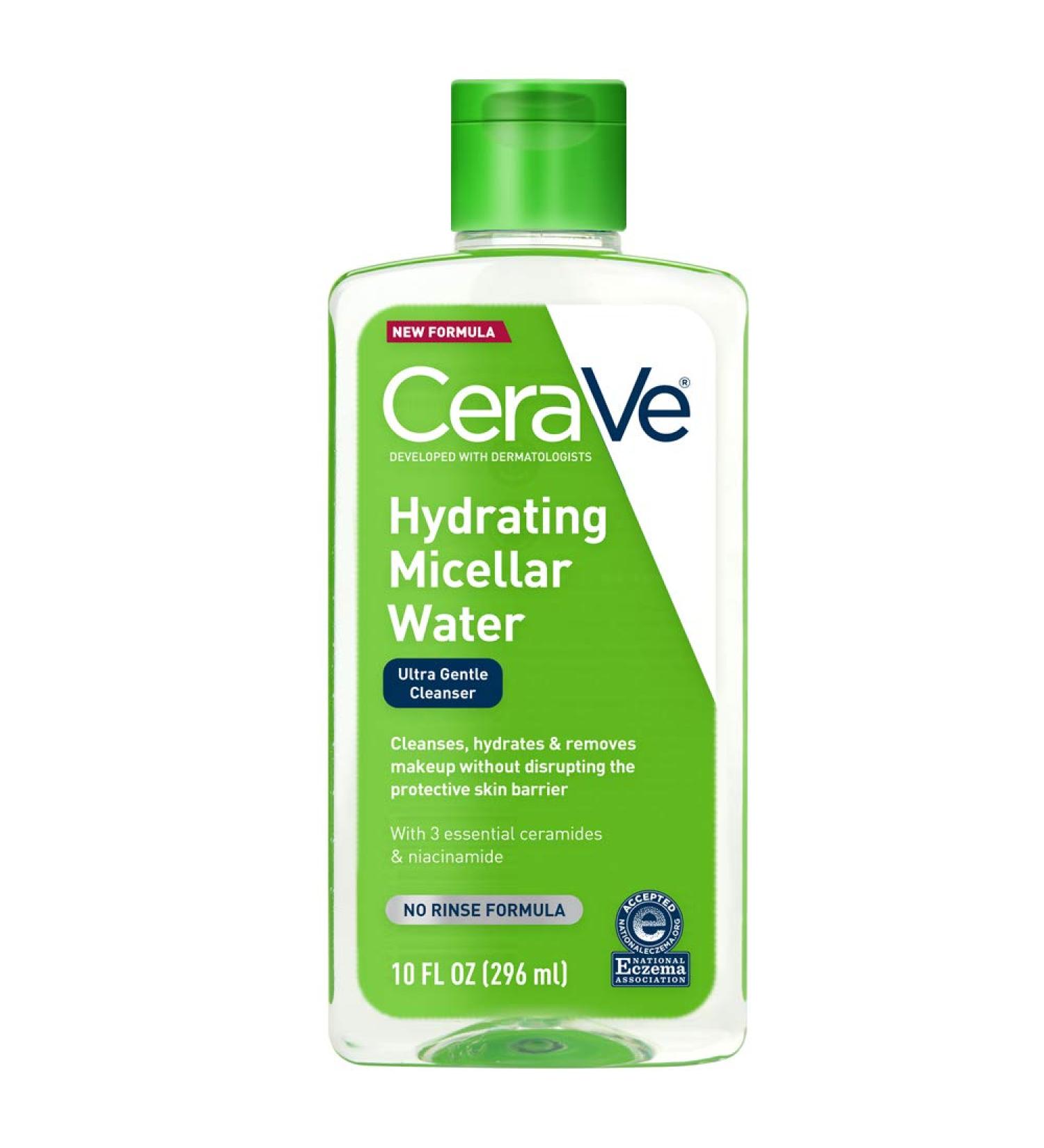 CeraVe Micellar Water - New & Improved Formula - Hydrating Facial Cleanser & Eye Makeup Remover - Fragrance Free - 10 Fl. Oz - Buy Online on GoSupps.com