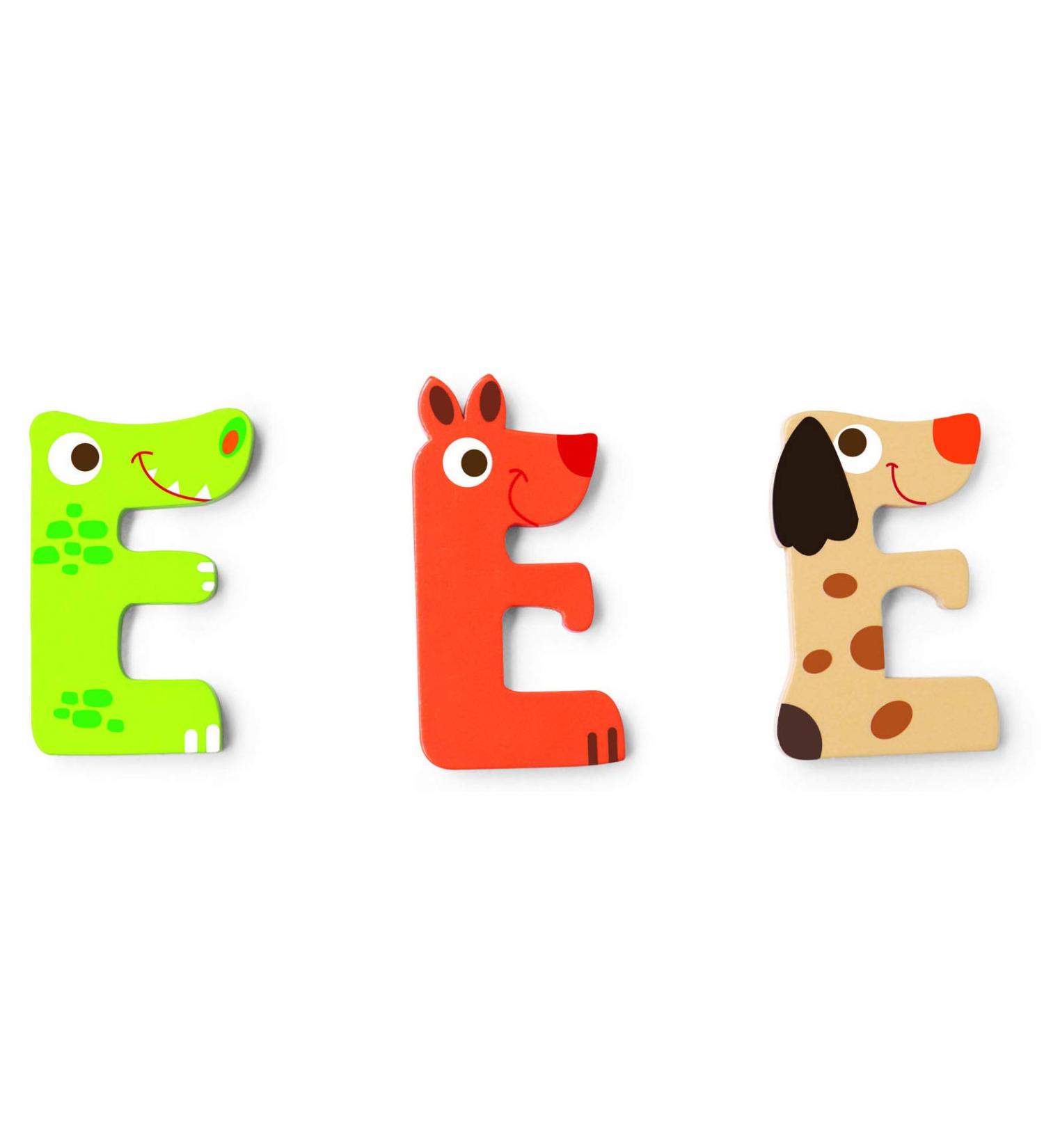 Scratch wooden letter e
