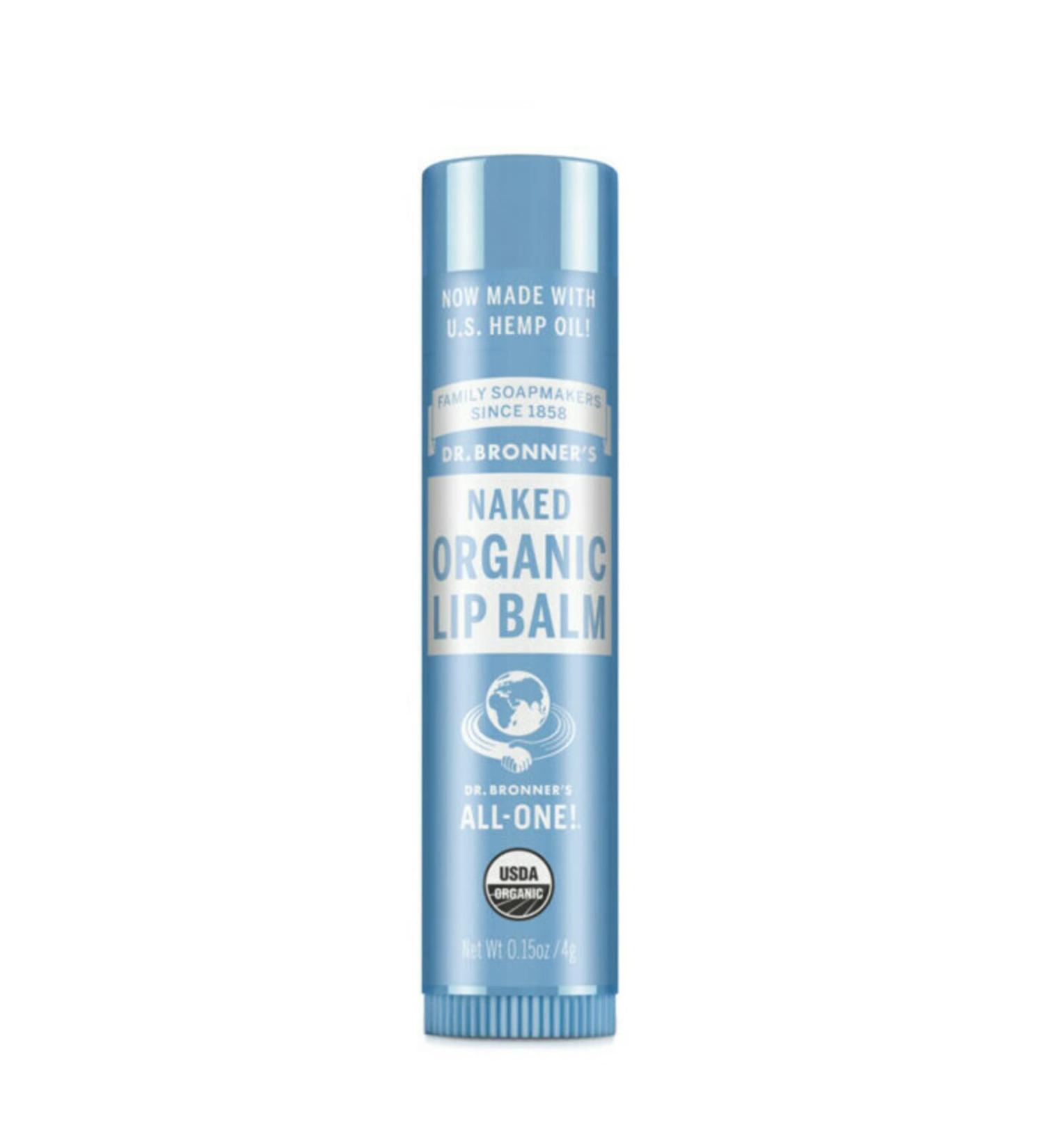 Dr. Bronner's Organic Lip Balm Naked 0.15 oz - Natural Lip Care Solution - Buy Online on GoSupps.com