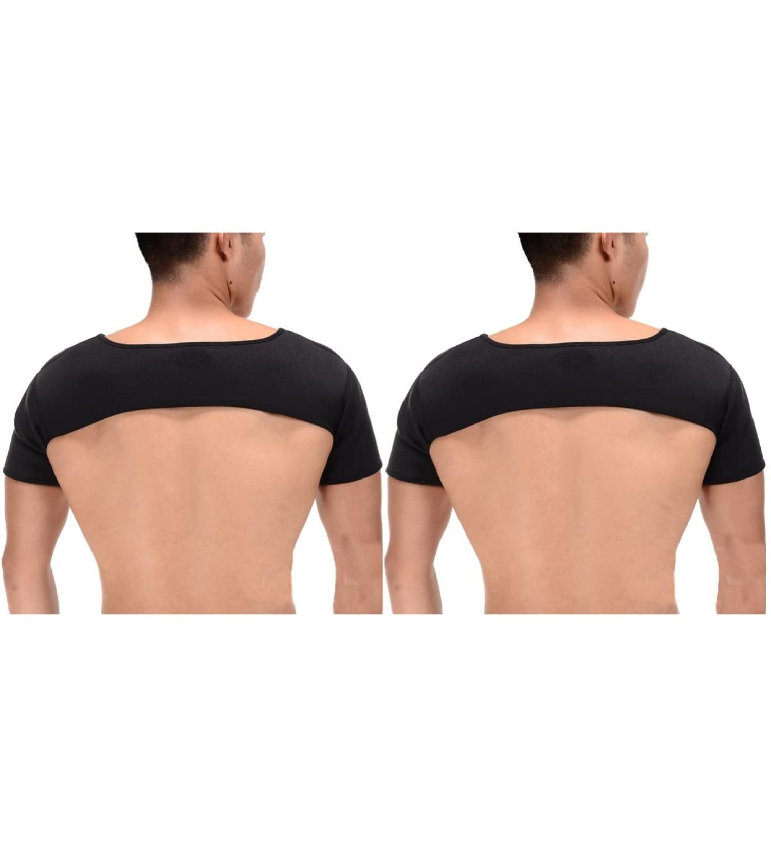 FRCOLOR 2pcs SBR Shoulder Support Brace - Breathable Double Shoulder Strap for Pain Relief - Black - Buy Online on GoSupps.com
