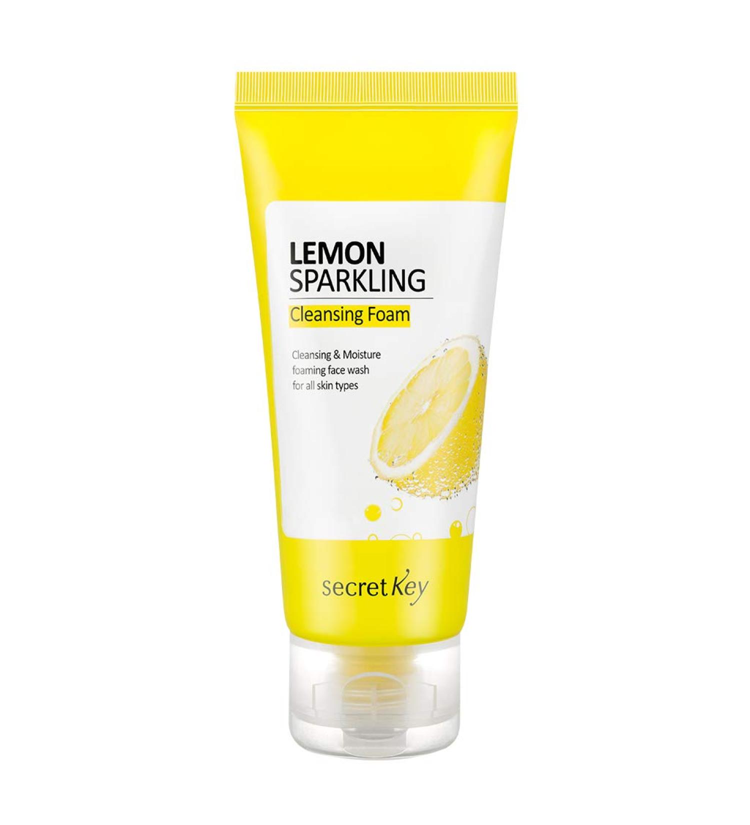 SECRETKEY Lemon Sparkling Cleansing Foam 200g - Deep Cleansing Facial Cleanser - Buy Online on GoSupps.com