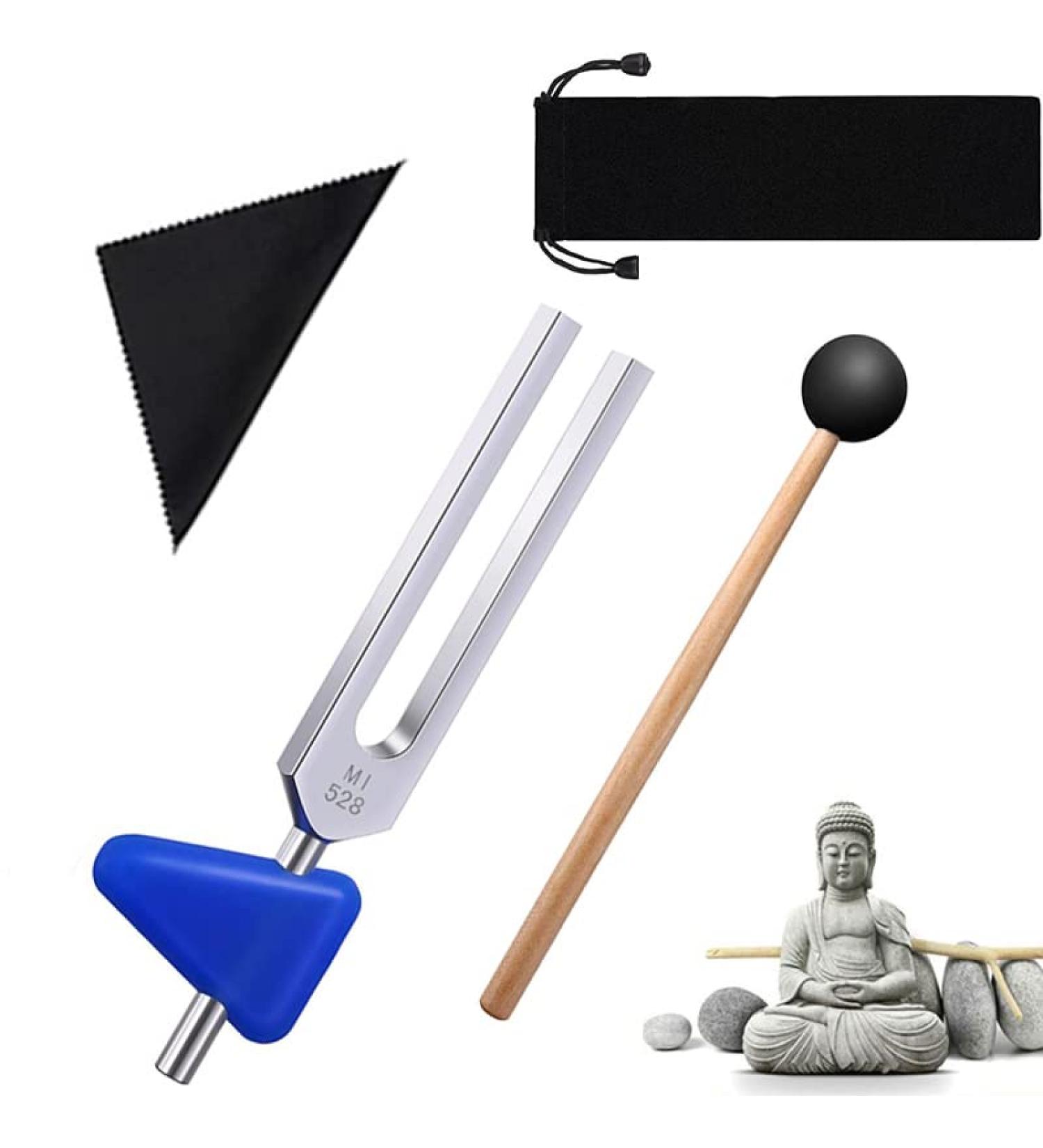 Bysameyee 528Hz Tuning Fork Medical with Taylor Percussion Hammer Mallet for Sound Healing Therapy - Aluminum Alloy Tuning Forks for DNA Repair and Instrument Tune - Buy Online on GoSupps.com