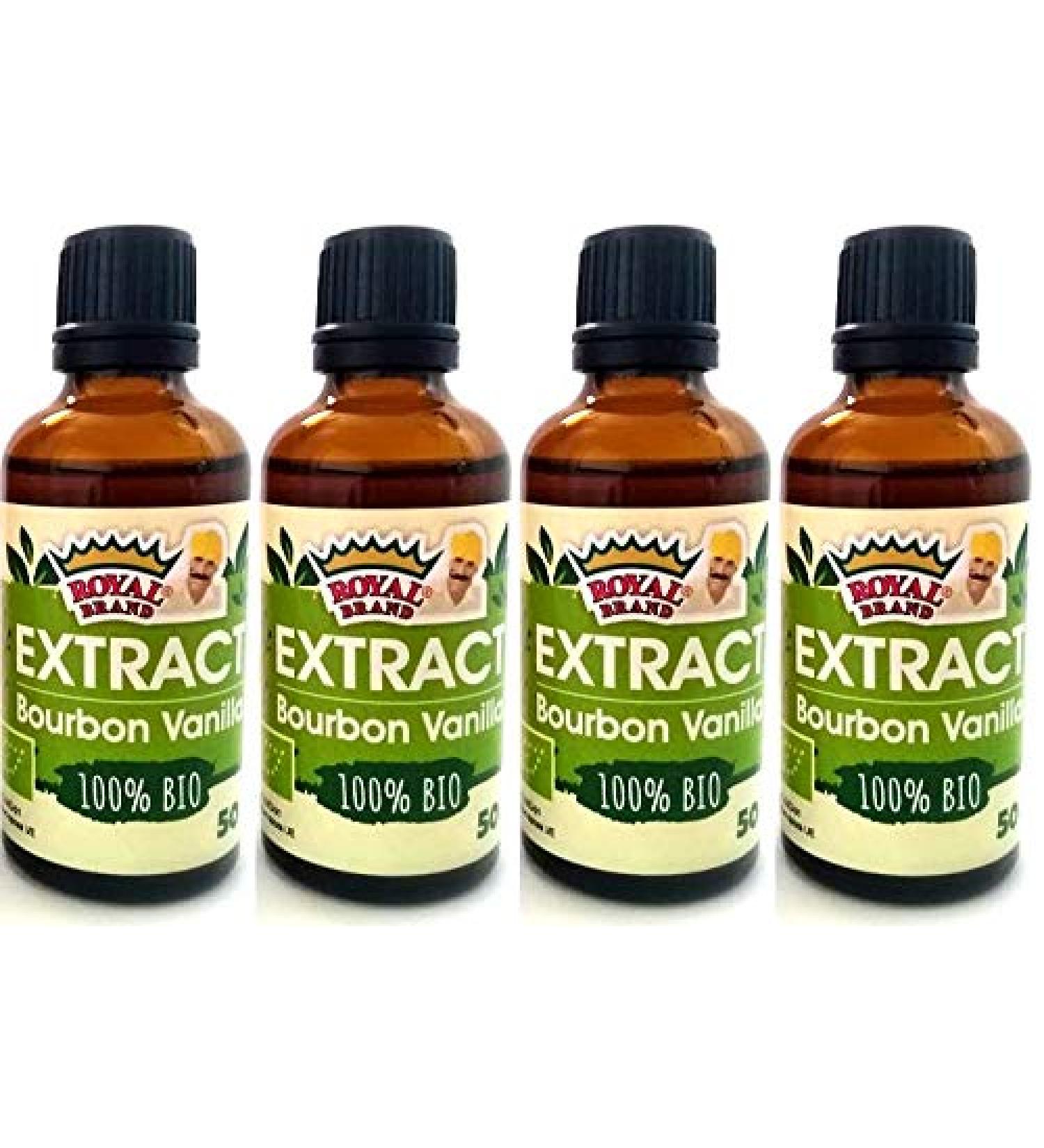 BIO Natural Madagascar Bourbon Vanilla Extract 4 x 50 ml Royal Brand, The Great Taste Champion 2020