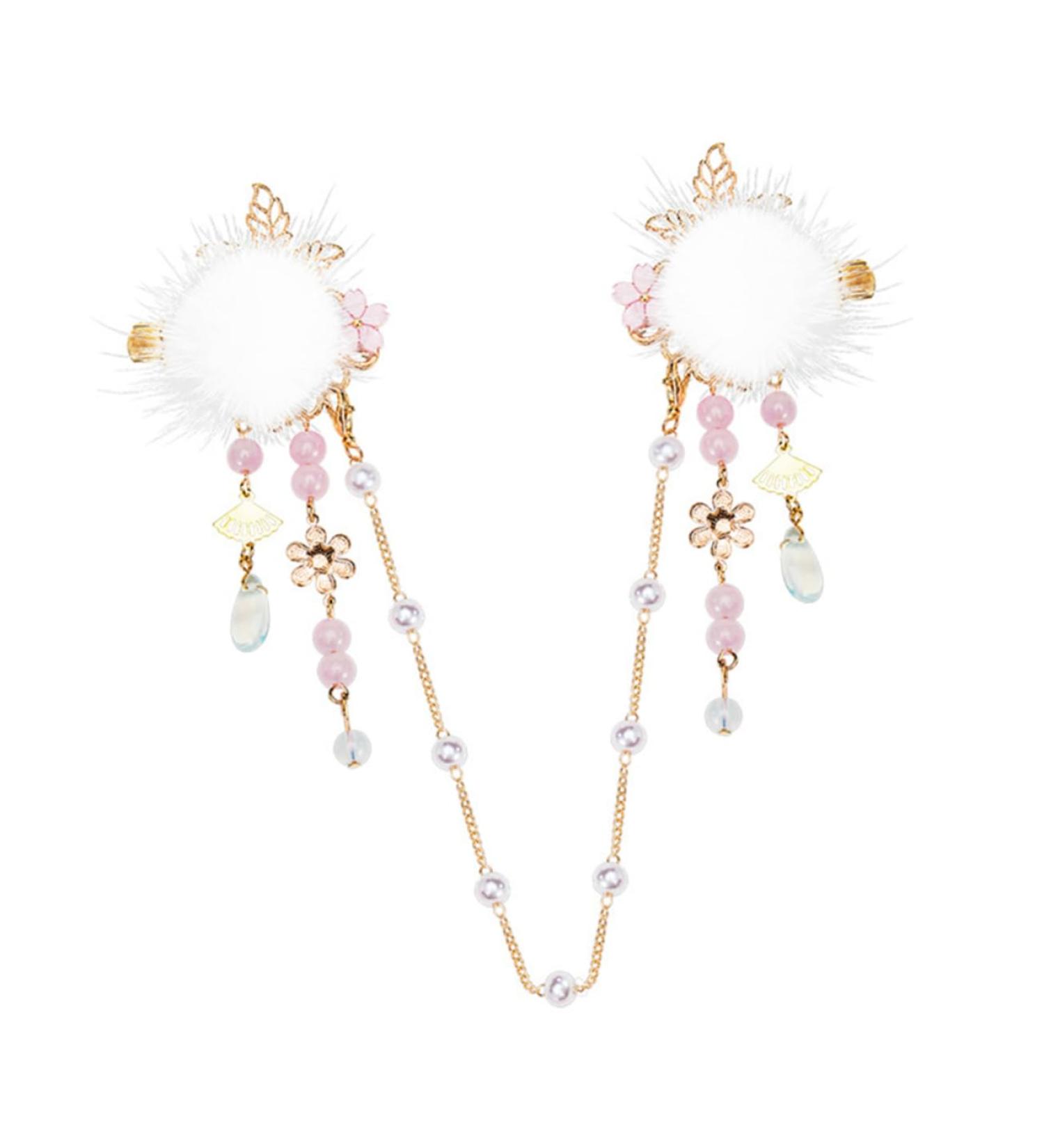 FRCOLOR Pearl Hairpin forehead ornament lolita hair clip tassel hair clip japanese hair clip flower hair barrettes japanese hair pin Hanfu Hair Clip alloy tassel hairpin Miss - Buy Online on GoSupps.com
