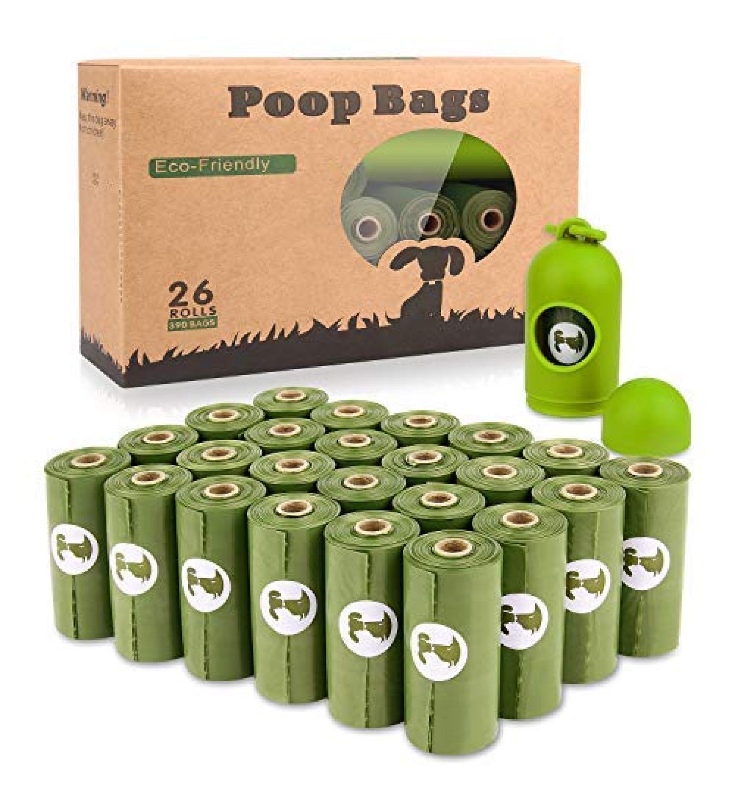 Yingdelai Dog Poo Bags - Extra Thick Biodegradable Poo Bags with 1 Dispenser 26 Rolls 390 Bags Eco-friendly Lead Proof Poop Bags for Dogs - Scented 390 - Sented