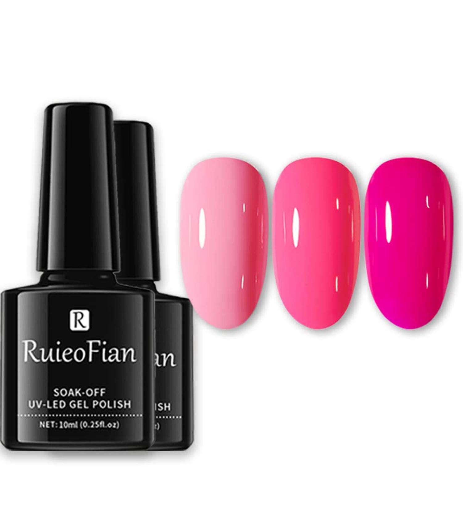 BINGBRUSH 3 Pcs Pink Gel Nail Polish Kit - 10ML Natural Nail Lacquer Set for DIY Gel Nail Design - Long Lasting High Shine, Soak Off, LED Manicure Salon Quality - A06 - Buy Online on GoSupps.com