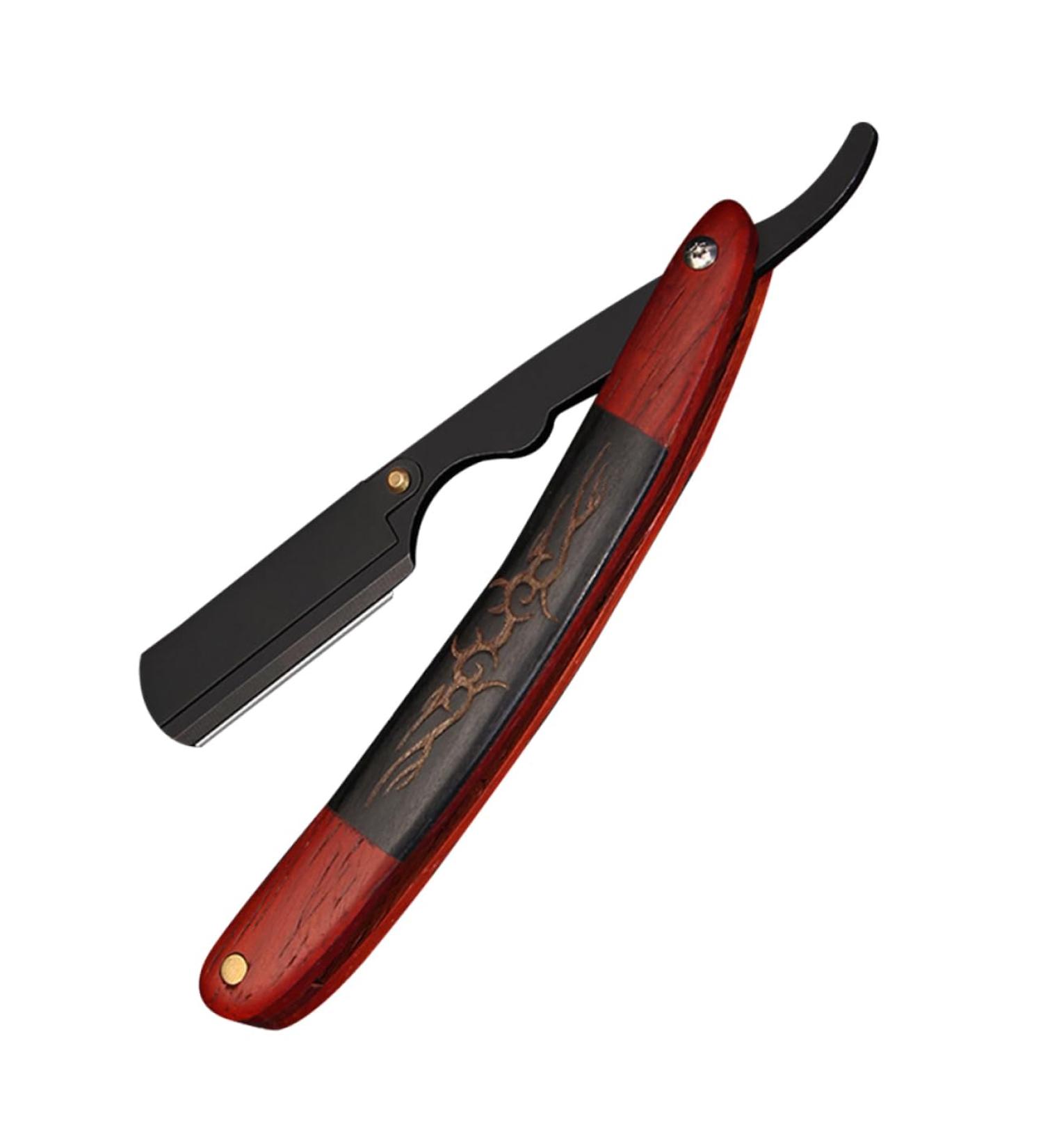 Minkissy Foldable Razor Manual Beard Shaver & Rustproof Steel Knife Holder for Mustache & Beard Styling - Buy Online on GoSupps.com