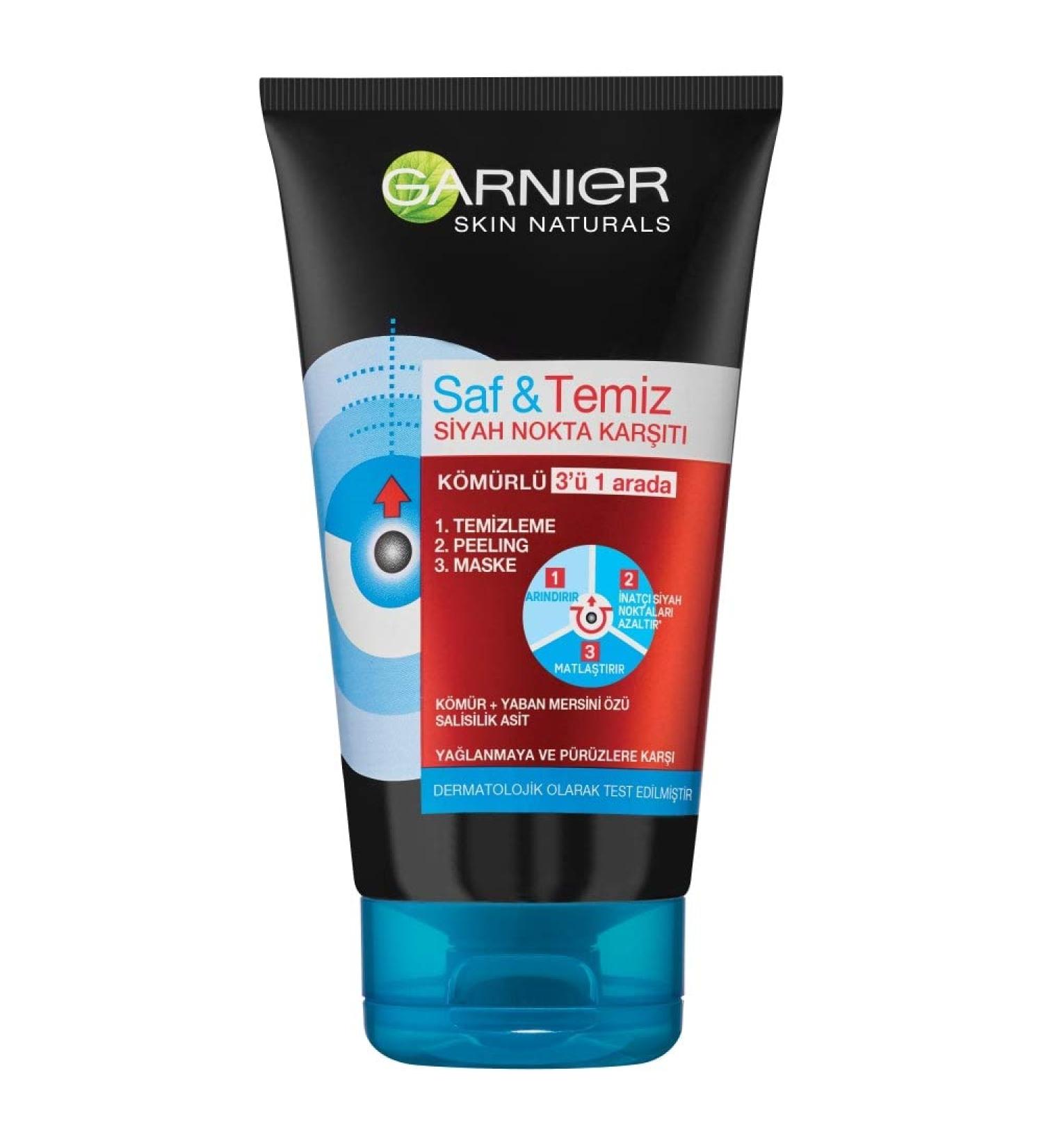 Garnier Skin Naturals Pure & Clear Charcoal 3 in 1 - Anti-Spot Treatment (150 ml) | International Shipping - Buy Online on GoSupps.com