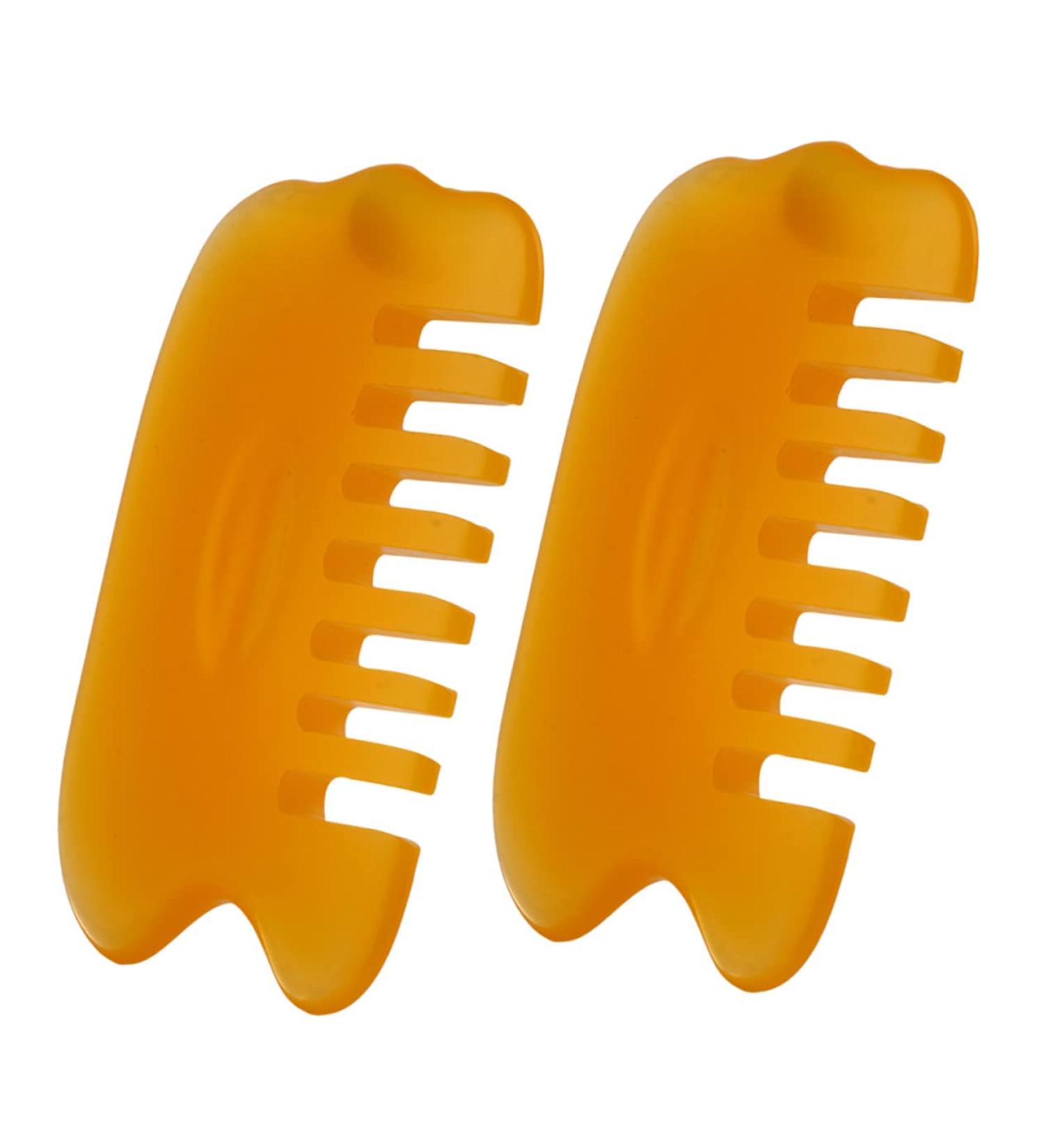 FOMIYES 2pcs Comb Multitools - Acupuncture Head Massager & Gua Sha Hairbrush Scraping Tool Heat Jade Massage Board - Orange 9.5X5.8X1cm - International Shipping Available - Buy Online on GoSupps.com