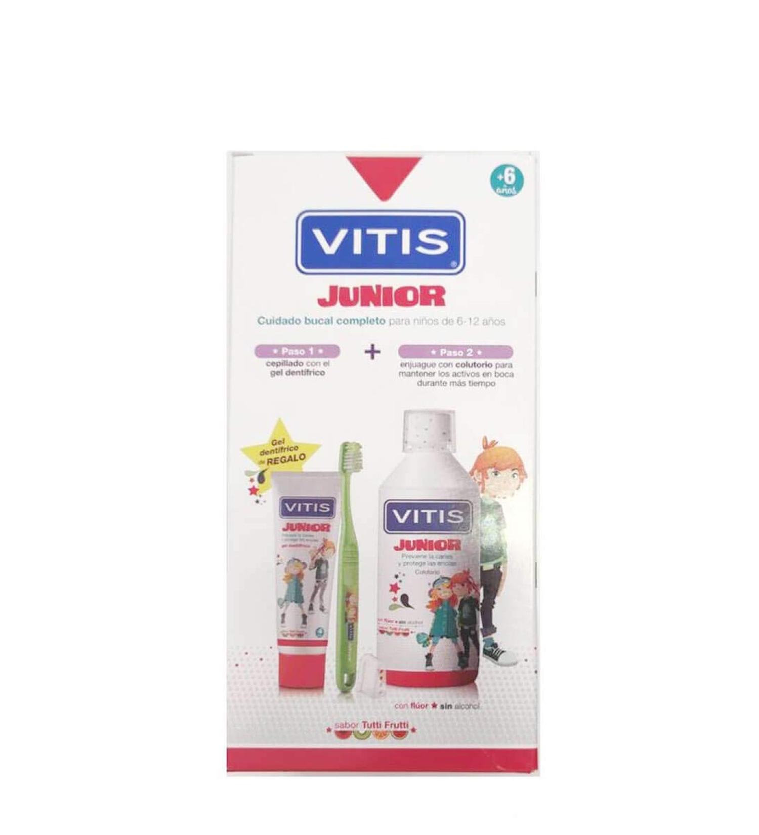 VITIS Junior Complete Care: Toothbrush + Soft Dental Brush + Dental Gel