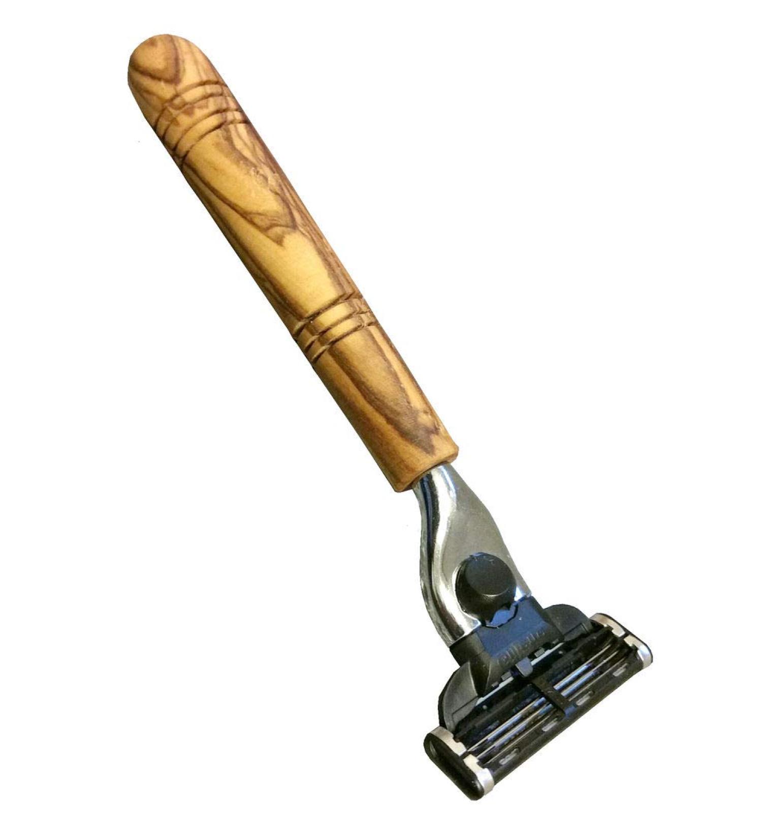 DOM Wet Razor with Olive Wood Handle Makalu - Precision M3 Blade for a Luxurious Shave | International Shipping Available - Buy Online on GoSupps.com