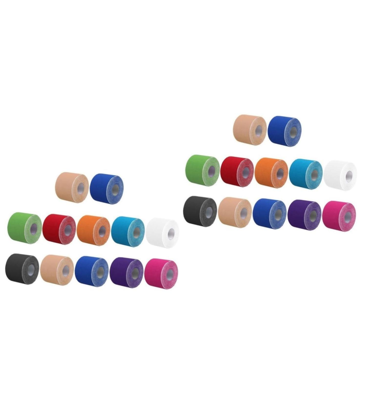 ULTECHNOVO 24 Rolls Sports Tape | Athletic Kinesiology Tape for Muscle Relief | Wear-Resistant Non-Woven Fabric Elastic Tapes for Elbow & Ankle - Buy Online on GoSupps.com