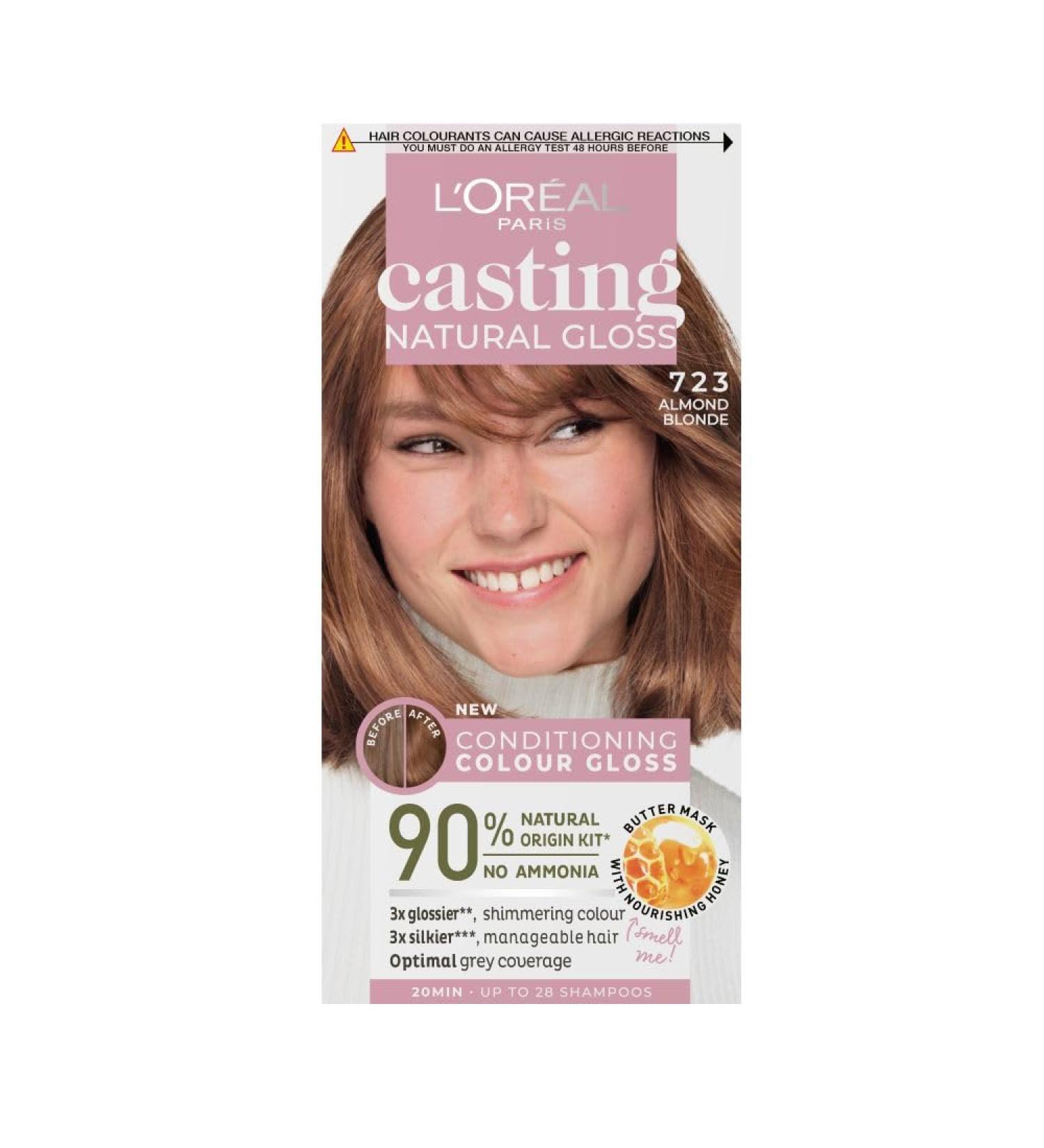 L'Oreal Paris Ammonia-Free Semi-Permanent Hair Dye 723 Blonde Amande | Natural Glossy Finish | Up to 28 Shampoos | 1 Application - Buy Online on GoSupps.com