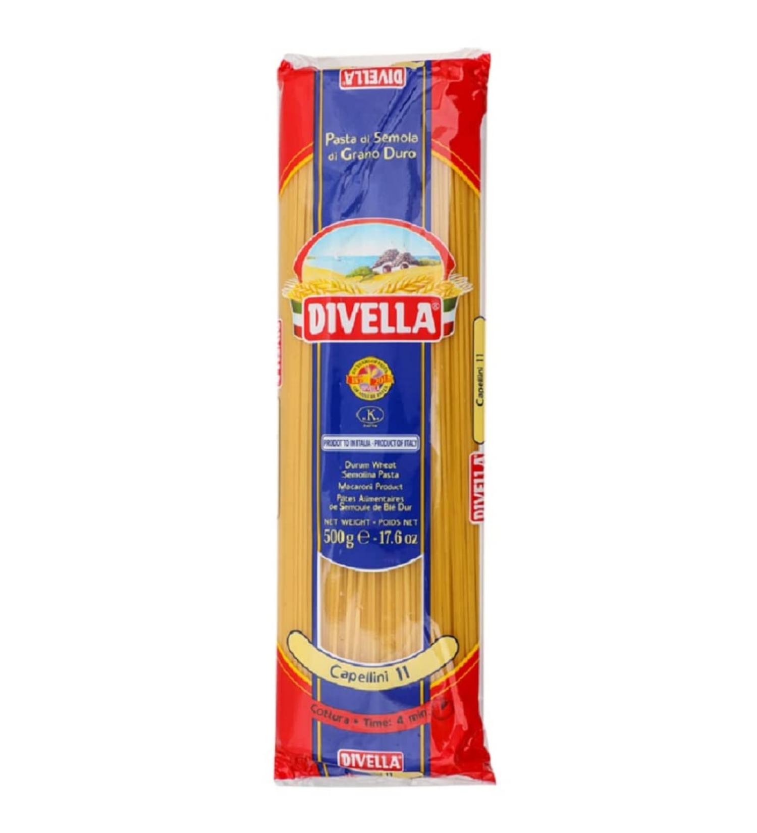 Italian Gourmet E.R. Divella Capellini N. 11 Pack of 10 durum wheat semolina pasta 500 g + Italian Gourmet Polpa di Pomodoro 400 g