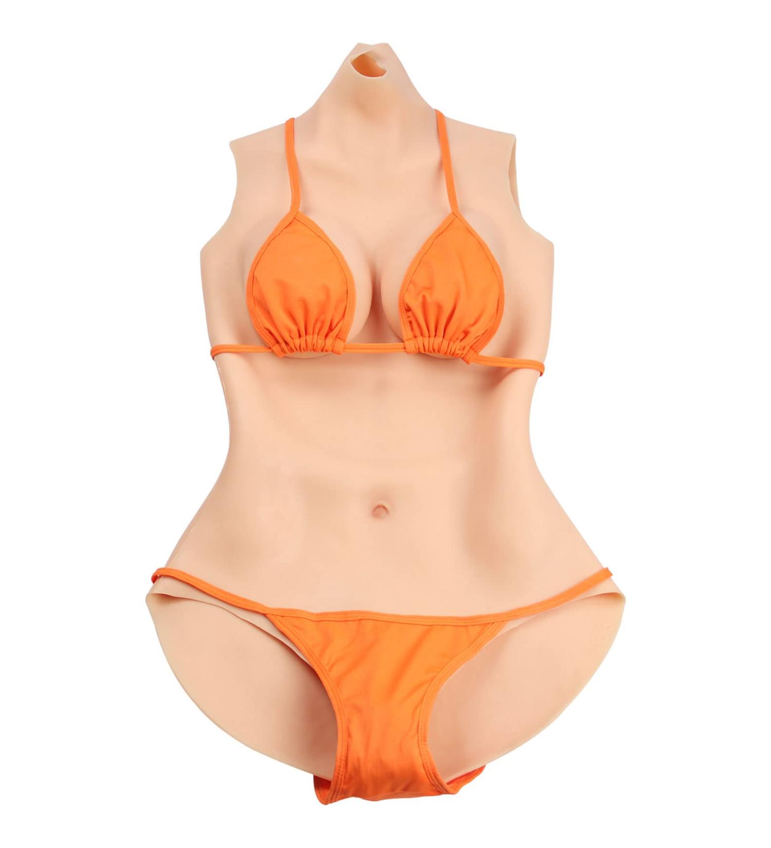 Buy WQCZM Crossdresser Silicone Bodysuit for Male to Female Transformation - C/E Cup Jumpsuit for Cosplay - Realistic Breast Shapes - Color 2 D Cup - Buy Online on GoSupps.com