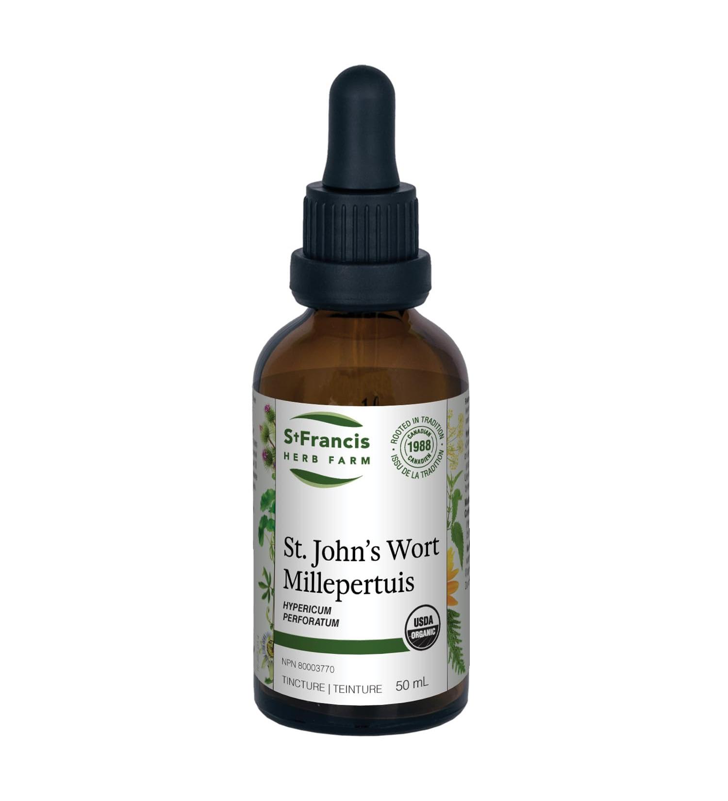 St. Francis Herb Farm St. John's Wort Herbal Tincture Liquid | Helps to Relieve Restlessness & Nervous | Traditional Herbal Sedative | Organic | Non-GMO | Lactose-Free | (50ml) 50 ml (Pack of 1) - Buy Online on GoSupps.com